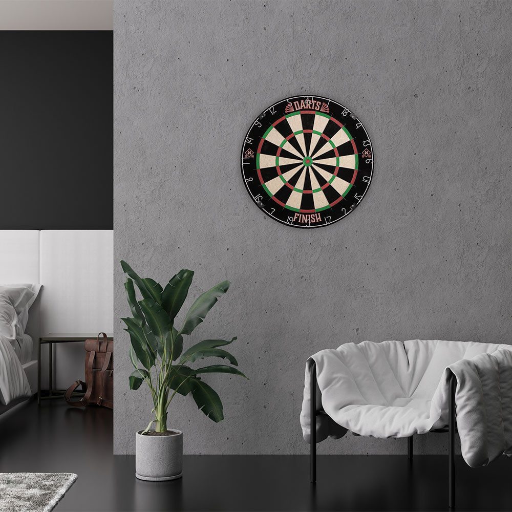 HOME DELUXE Dartscheibe FINISH 45,1 x 45,1 x 4 cm, Dartboard inkl. Dartpfeilen