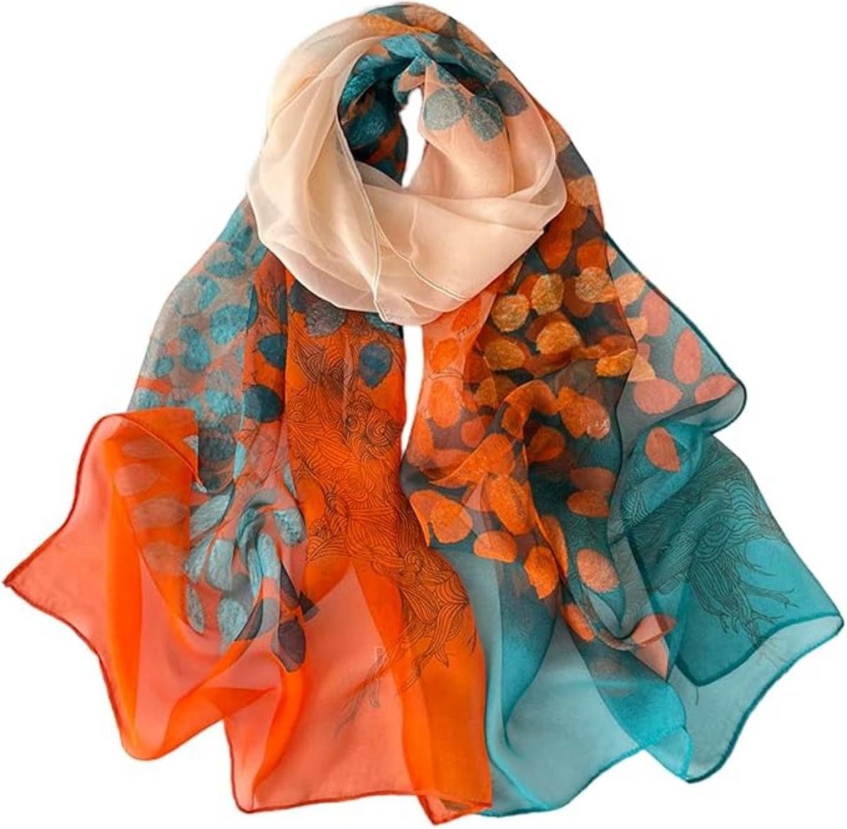 Modeschal Sommerschal Damen Dünn Chiffon Schal Leicht für Strand Alltag