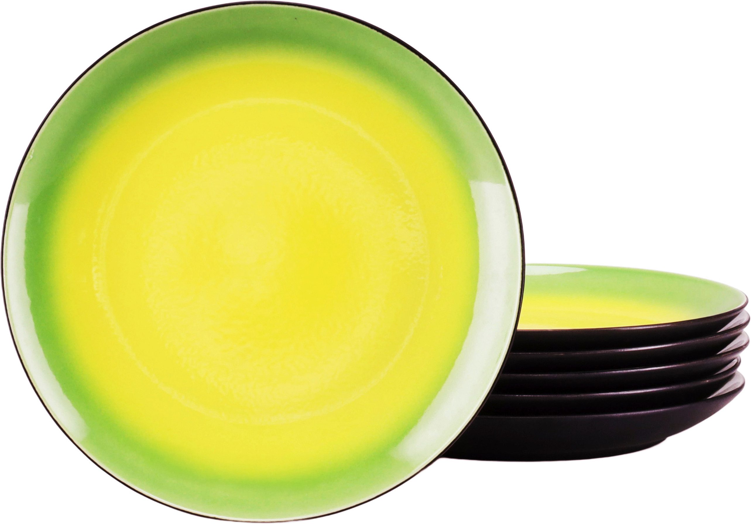 CreaTable Speiseteller Hot, Teller-Set, 6-tlg., (6 St), Moderne Coupeform, außergewöhnliches Design