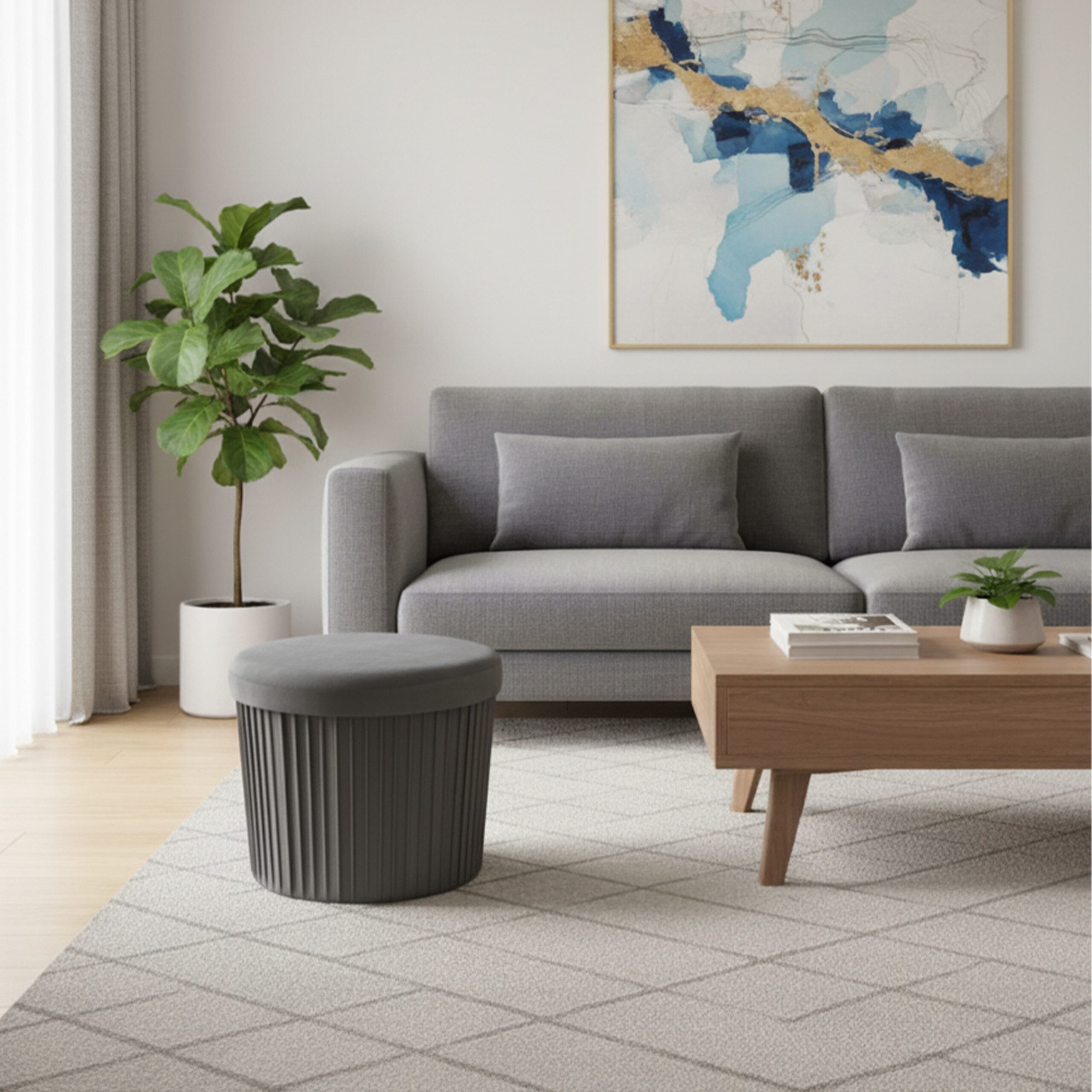 relaxdays Stauraumhocker Hocker aus Samt mit Stauraum, Dunkelgrau
