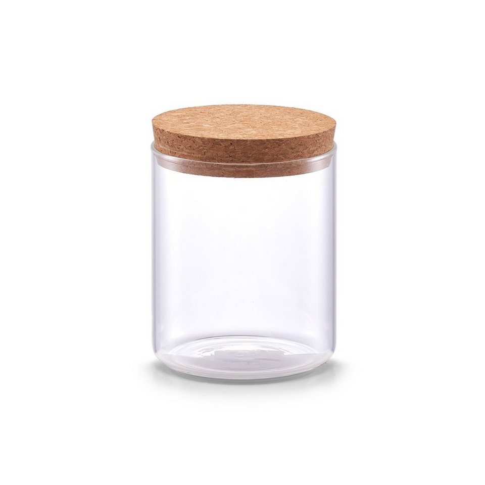 Zeller Present Vorratsglas Vorratsglas m. Korkdeckel, Glas/Kork, 650 ml,  Glas/Kork, transparent, Ø9,5 x 12,5 cm, in verschiedenen Größen erhältlich