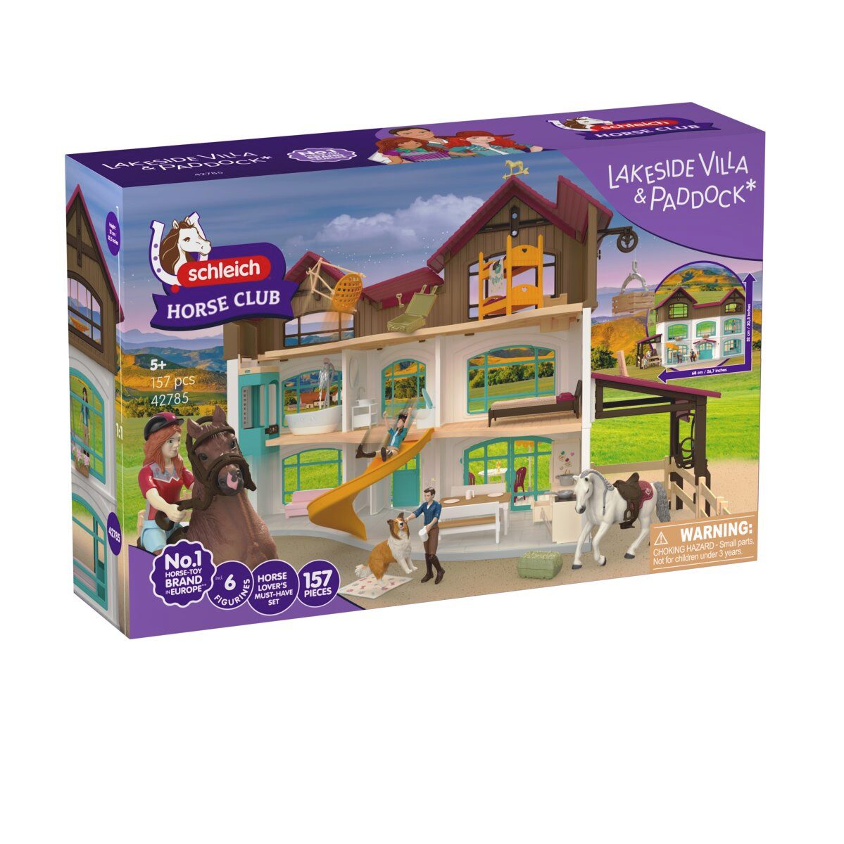 Schleich® Spielwelt HORSE CLUB, Lakeside Villa & Paddock (42785), (157-tlg)