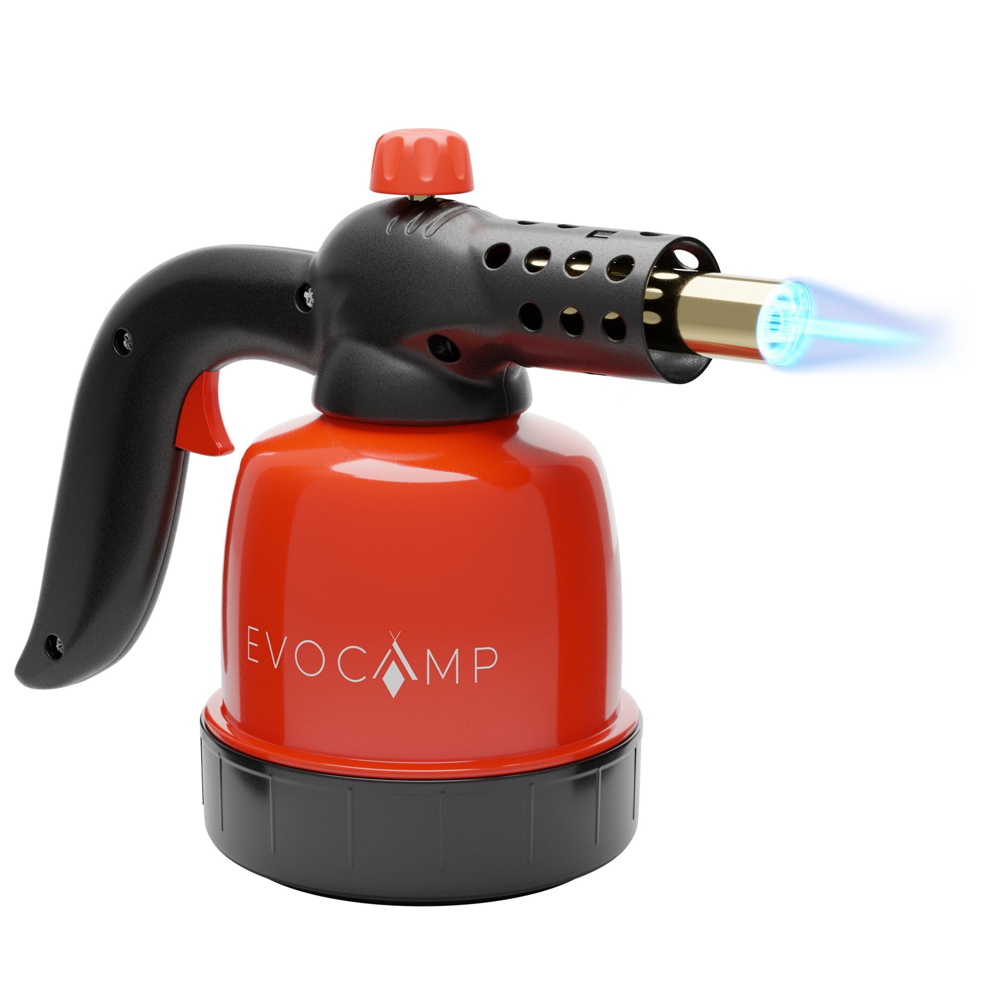 EVOCAMP Flambierbrenner Gasbrenner 1,3 kW, Küchenbrenner, Lötlampe mit Piezozündung, Max. Temperatur 1300°C, kompatibel mit Gaskartuschen 190g