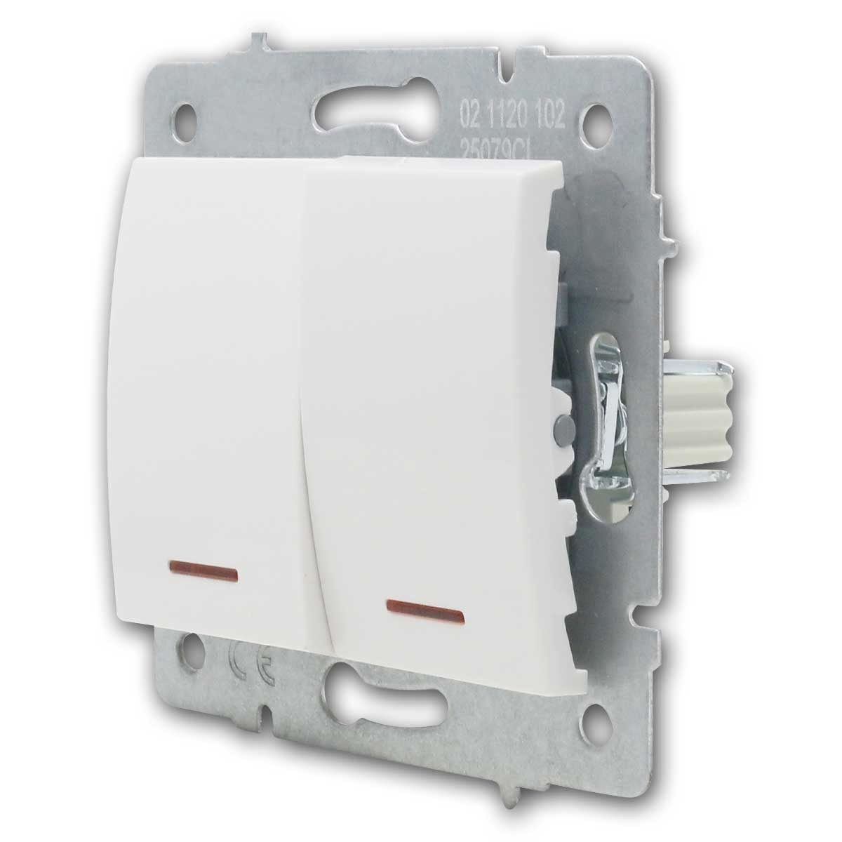 Kanlux LOGI 2-fach Schalter mit LED weiß, 250V~/10A, o Ra Wandtaster