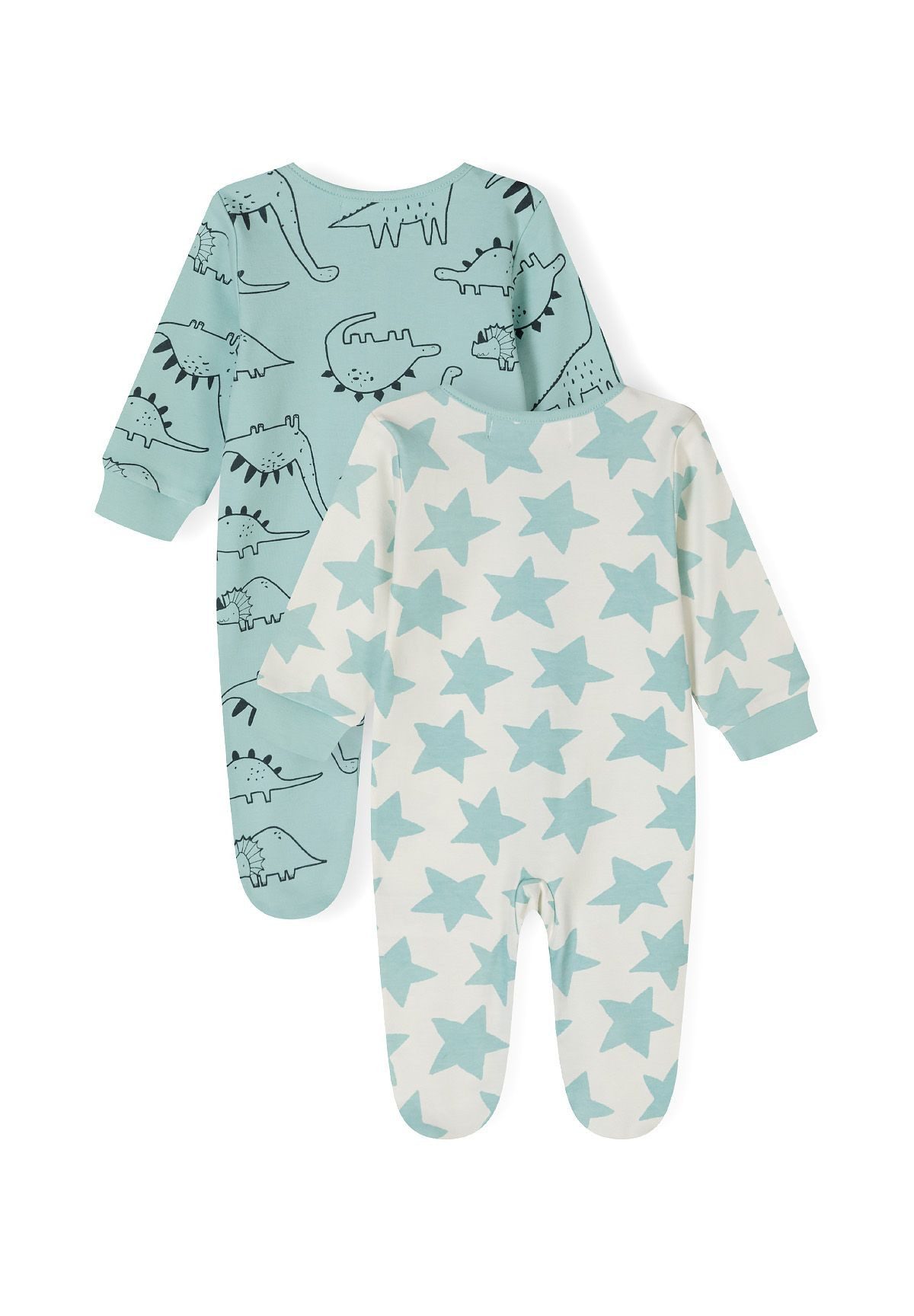 MINOTI Schlafoverall Schlafnzüge mit Print, für Jungen (2-er Pack) Druckknöpfe im Schritt