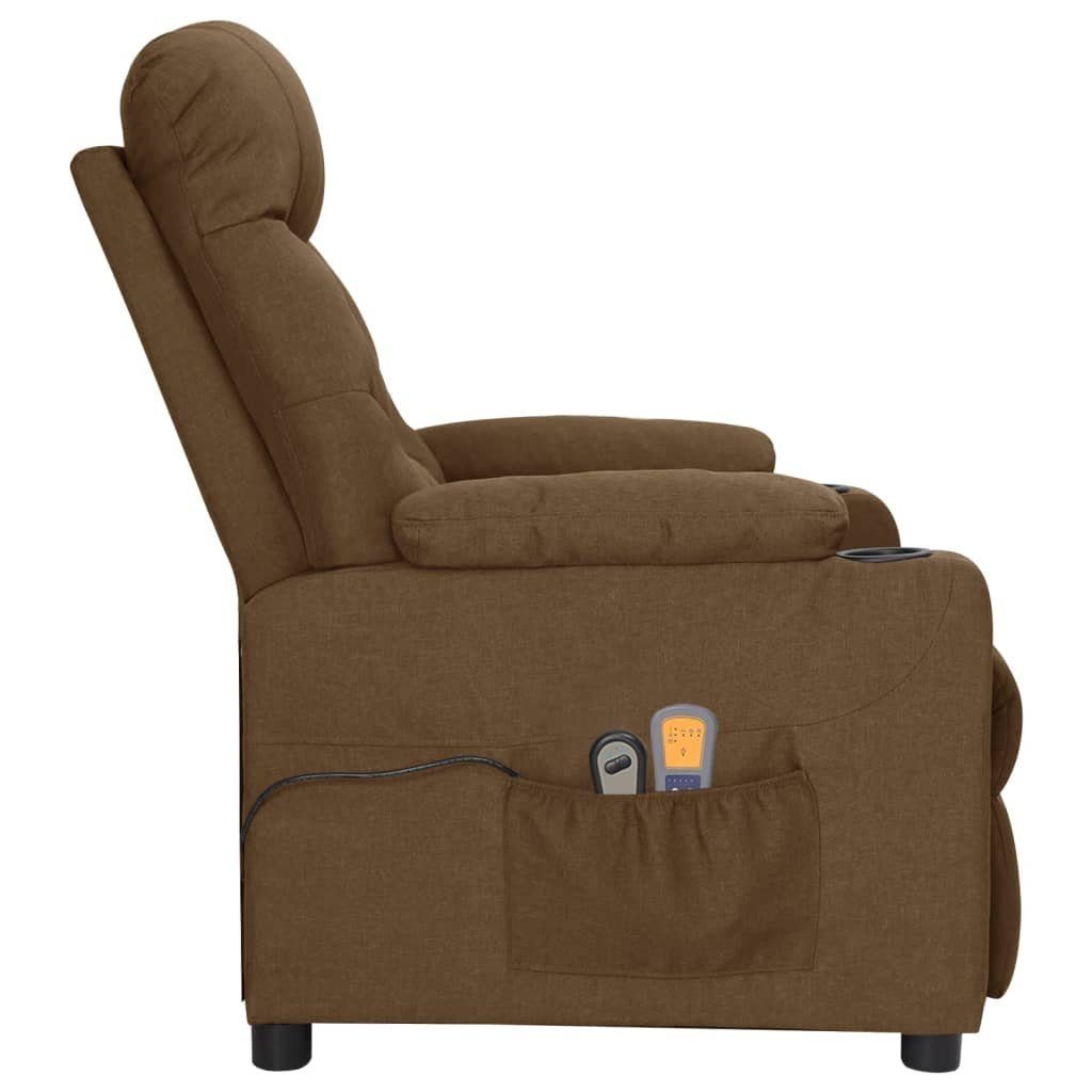 vidaXL Massagesessel Massagesessel Elektrisch Braun Stoff (1-St)