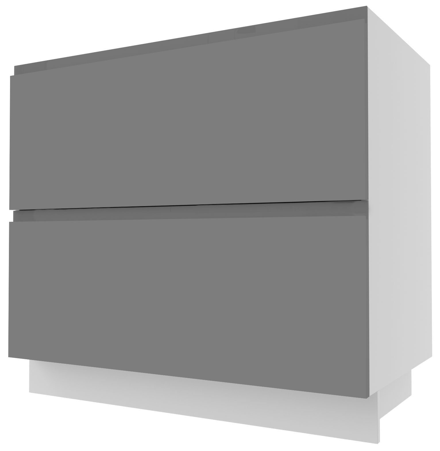 Feldmann-Wohnen Unterschrank Avellino (1-St) 90x50x82cm grifflos weiß - weiß Acryl Hochglanz (AV-D2M/90)