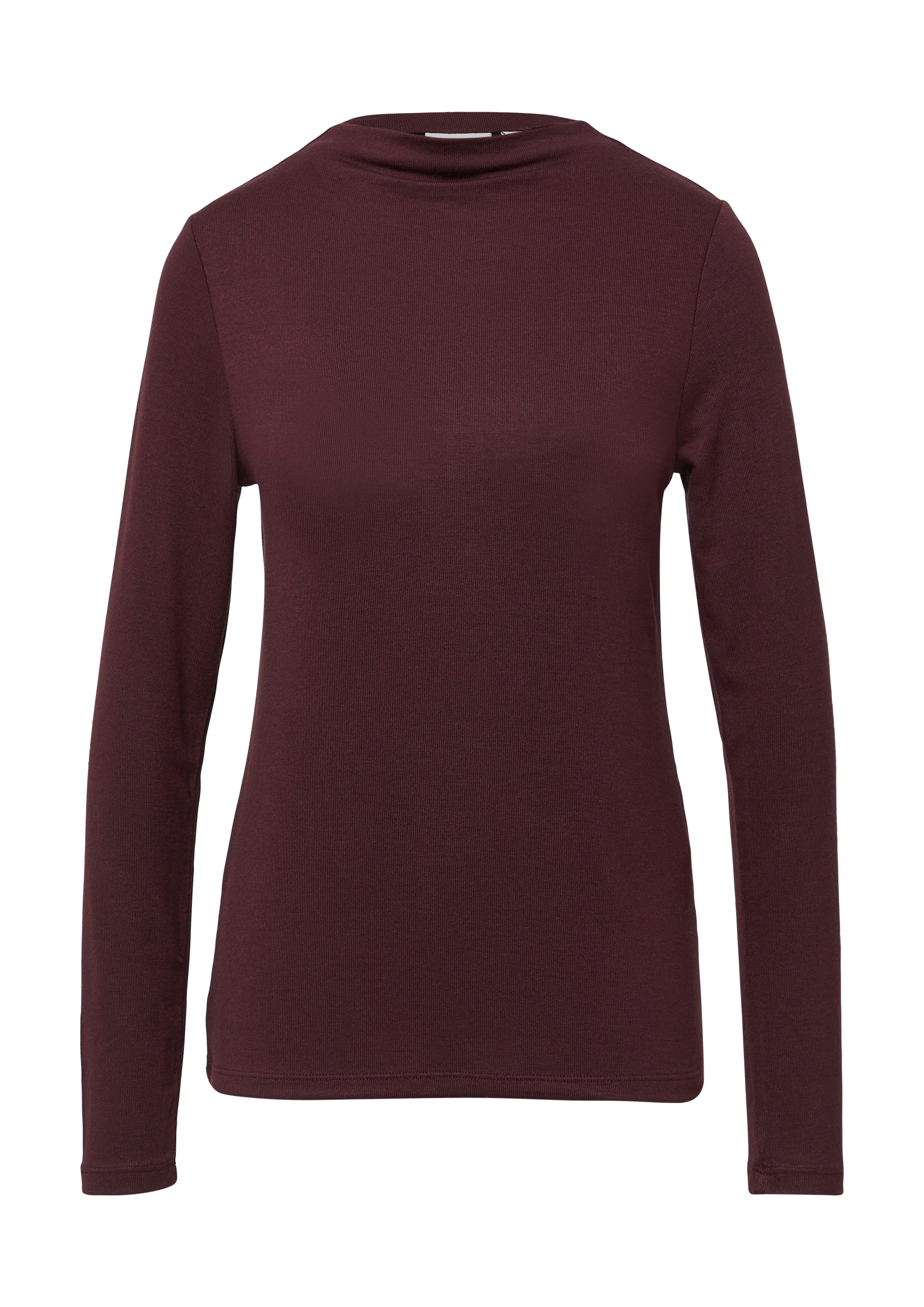 comma Langarmshirt mit Stehkragen