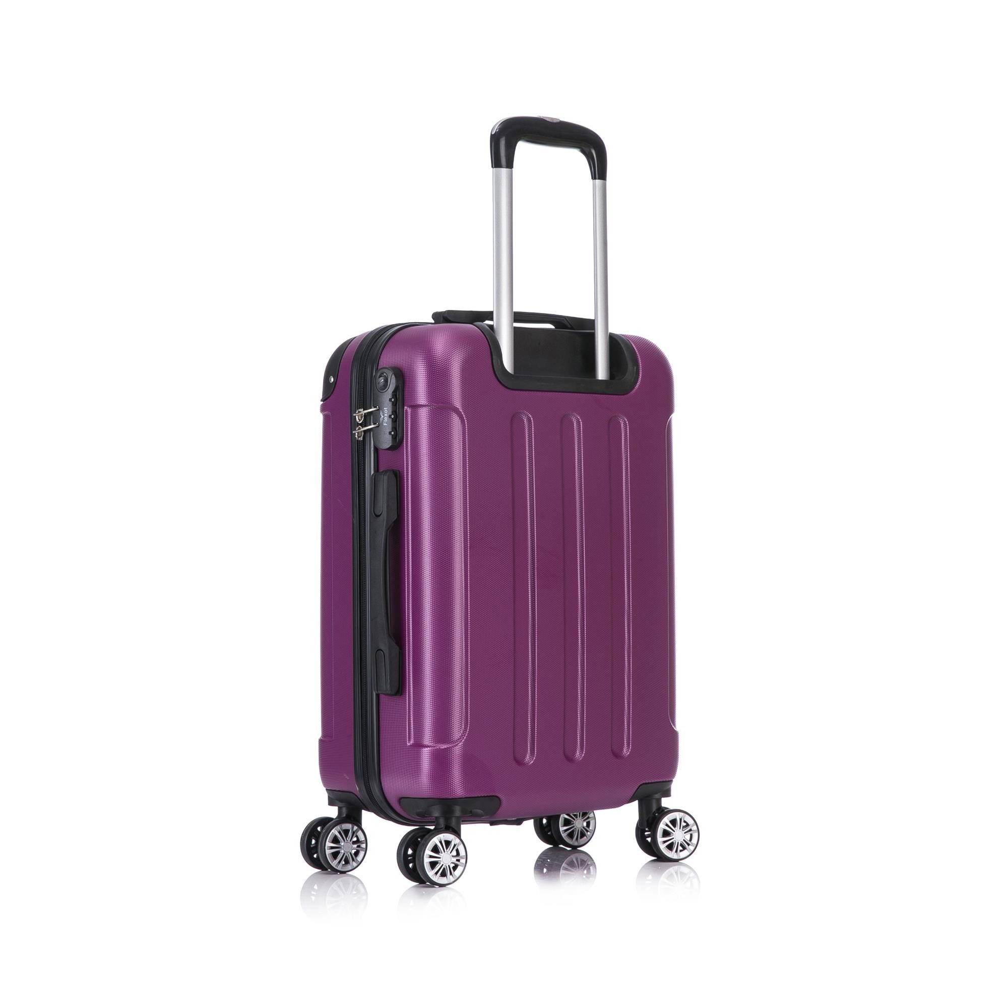 Flexot Hartschalen-Trolley F-2045 Kofferset, 360° Rollen, robuster Reisekoffer, Bordcase, 4 Rollen, Robuster und moderner Koffer mit vier 360° Rollen und Zahlen – Bild 5 von 5