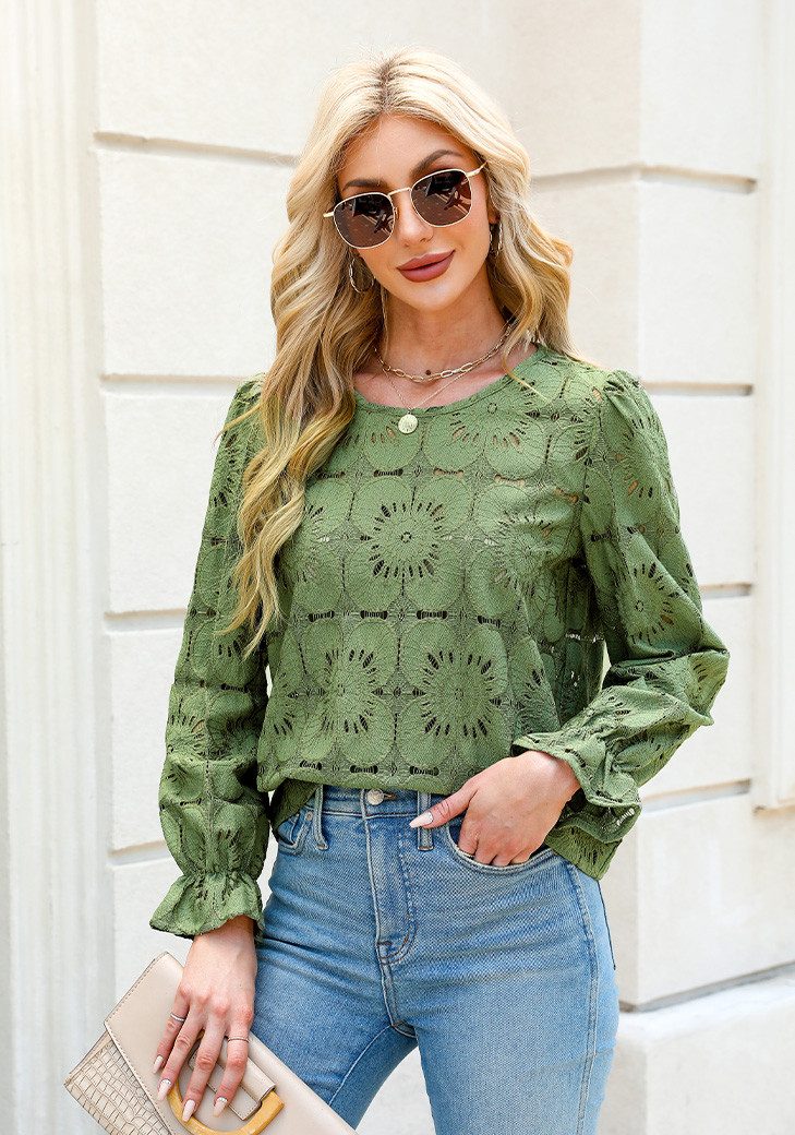 Cupshe Blusentop Romantisches Strick Top aus Spitze