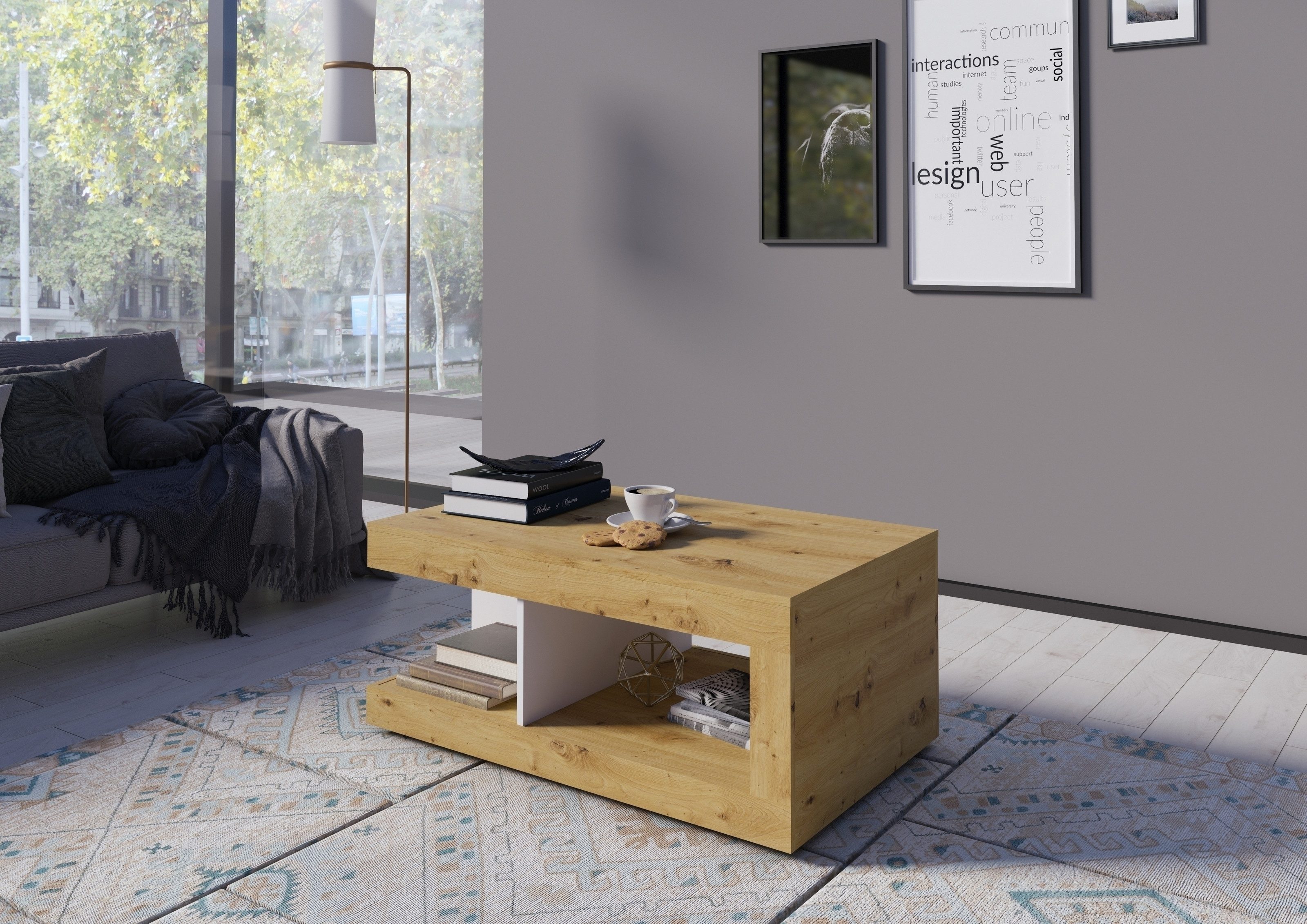 freiraum Couchtisch LUCI, in Artisan Eiche günstig online kaufen