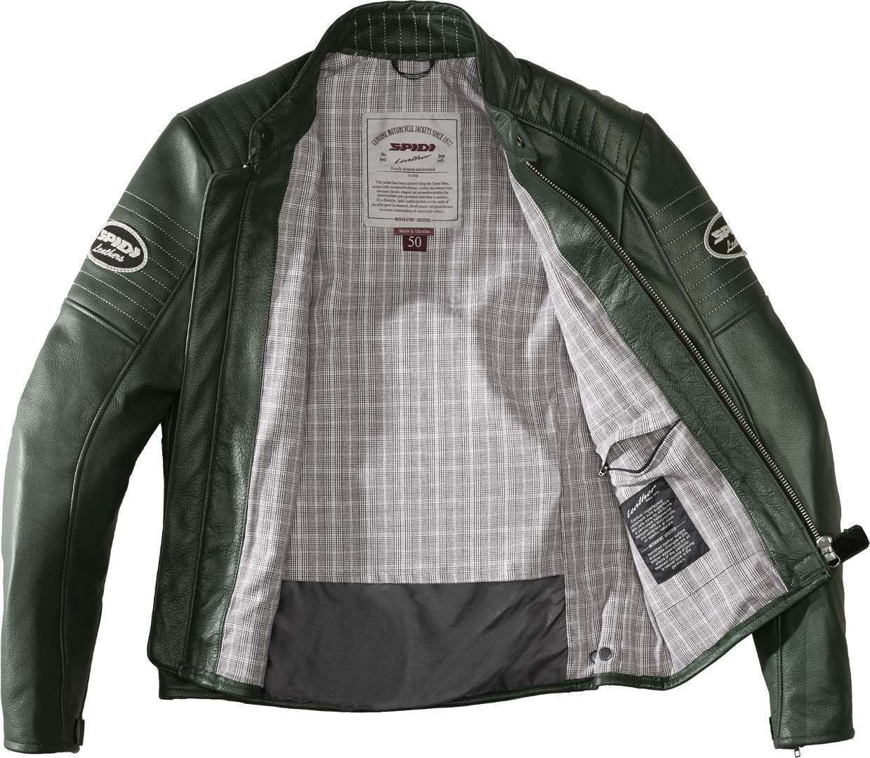 SpiDi Motorradjacke Clubber Motorrad Lederjacke herausnehmbares Innenfutter