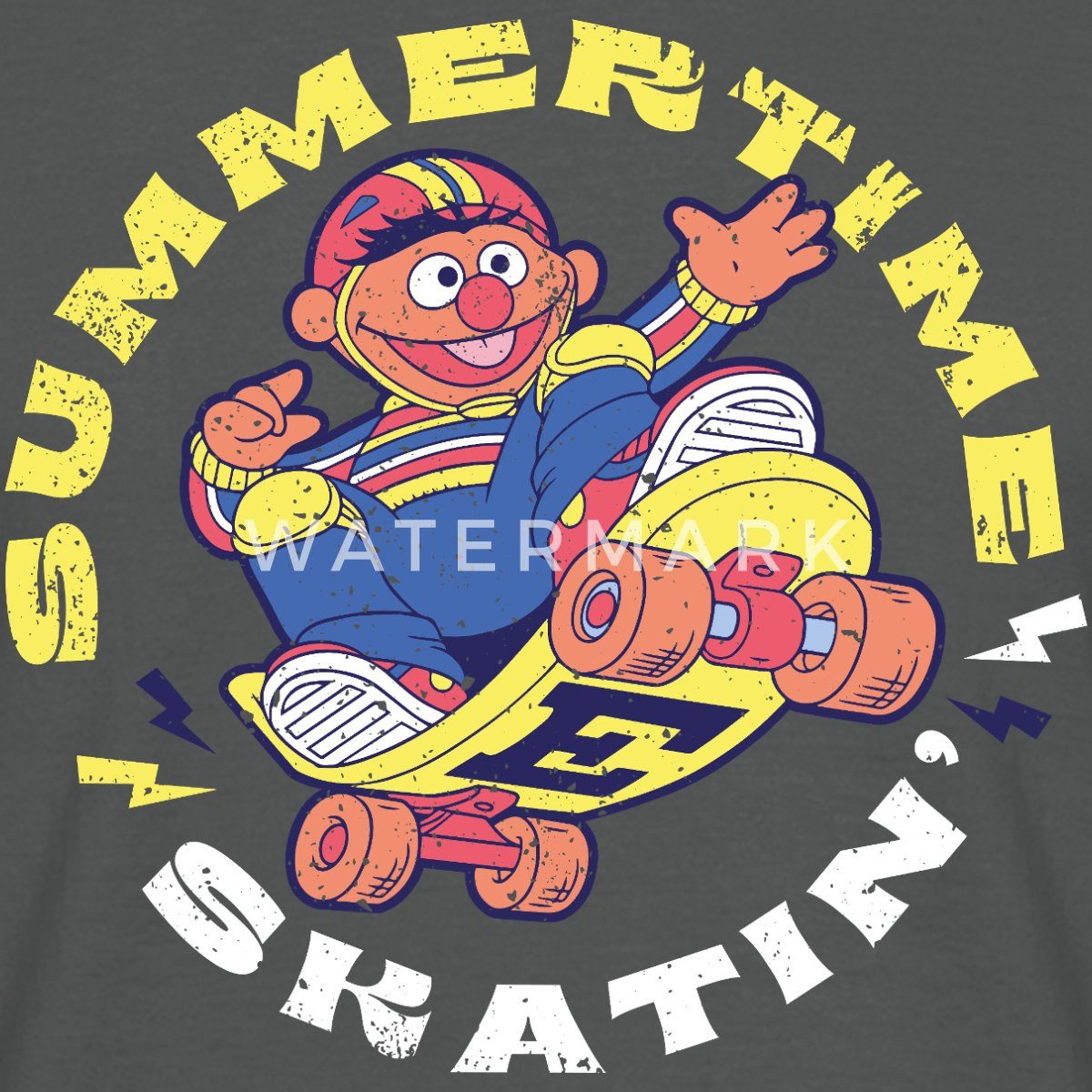 Spreadshirt T-Shirt Sesamstraße Ernie Summer Time Skatin' Skate Design Männer T-Shirt (1-tlg)