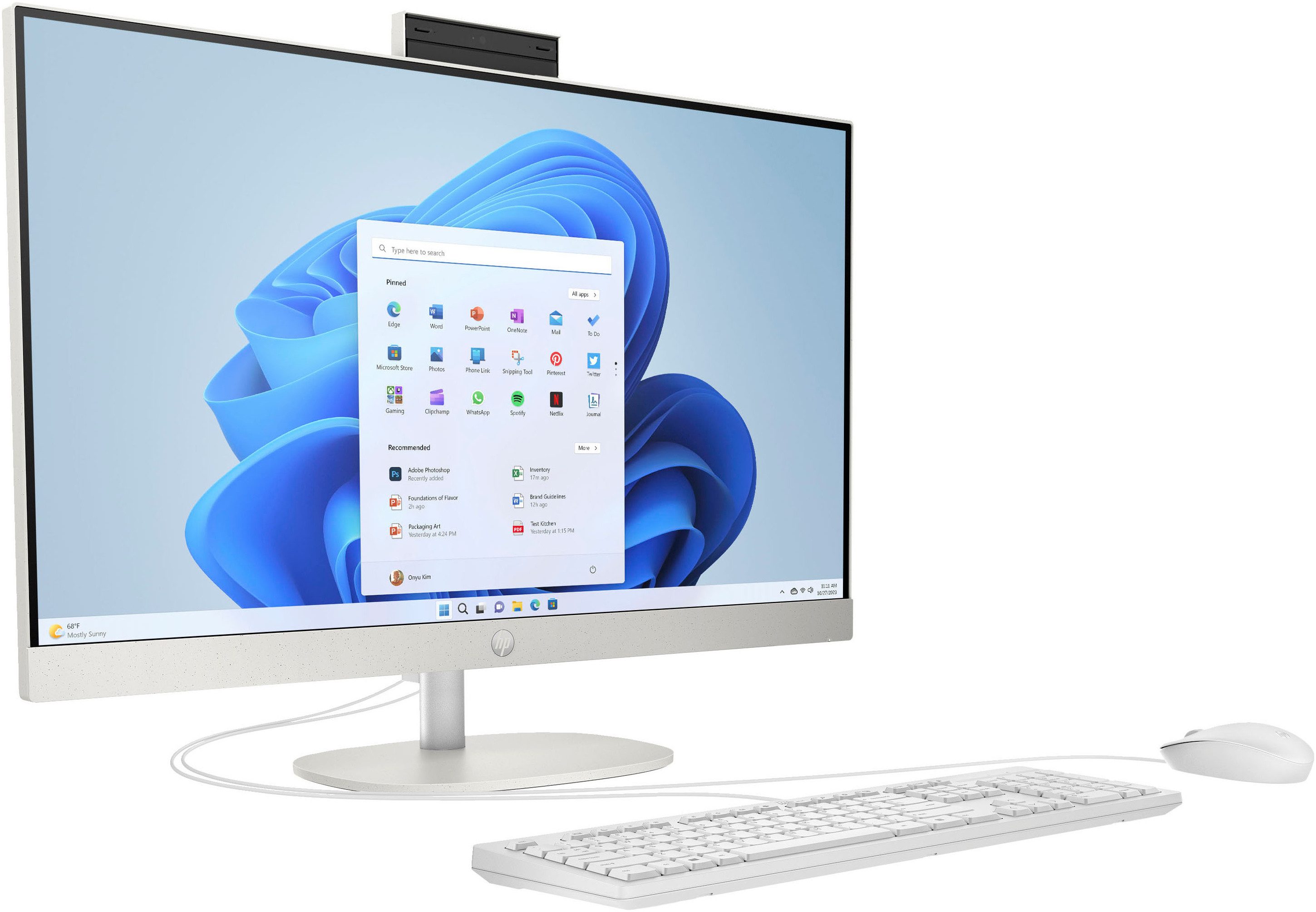 HP 27-cr0207ng All-in-One PC (27 Zoll, AMD Ryzen 3 7320U, Radeon 610M, 8 GB RAM, 512 GB SSD, Luftkühlung)