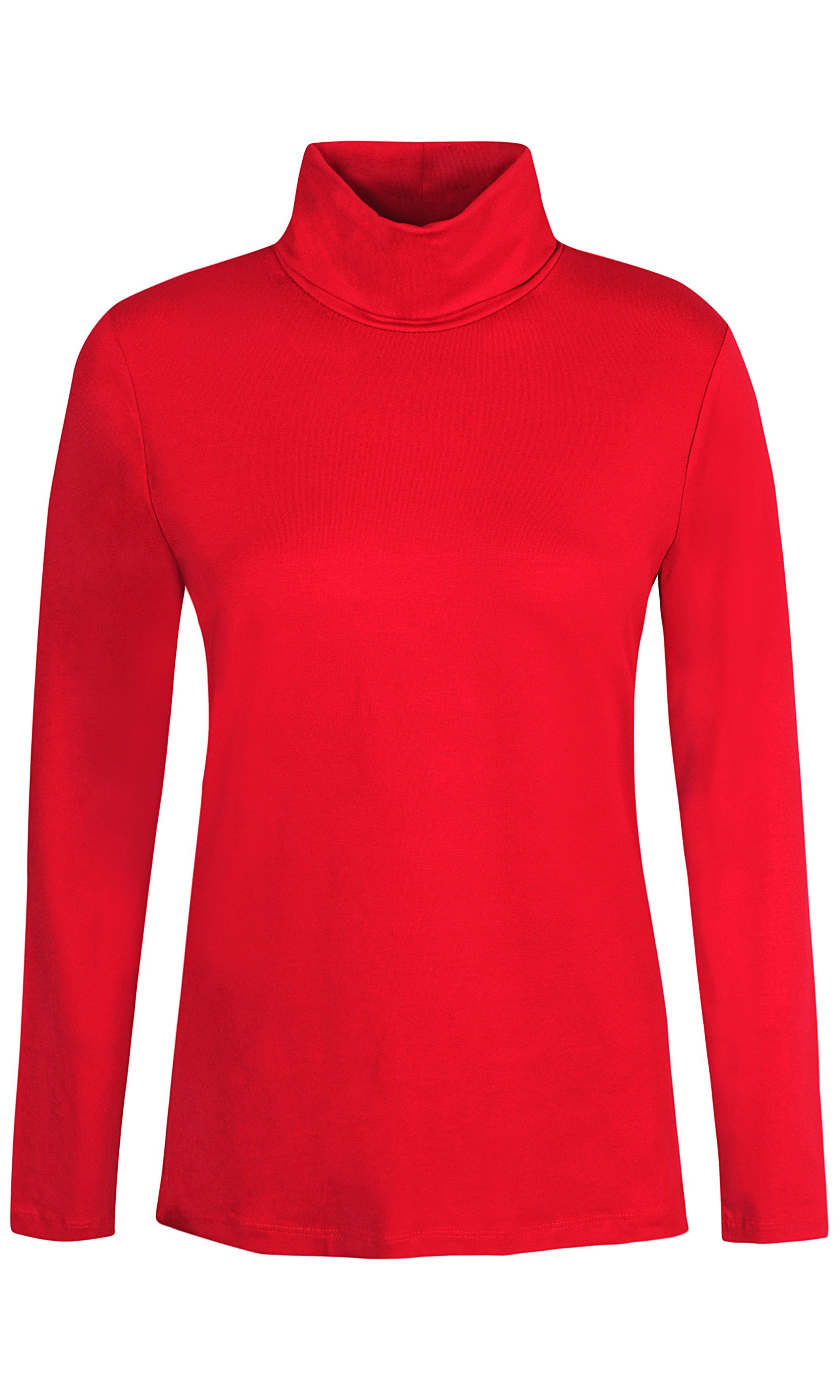 Rollkragen rot Nordic Shirt ZE-ZE Rollkragenshirt