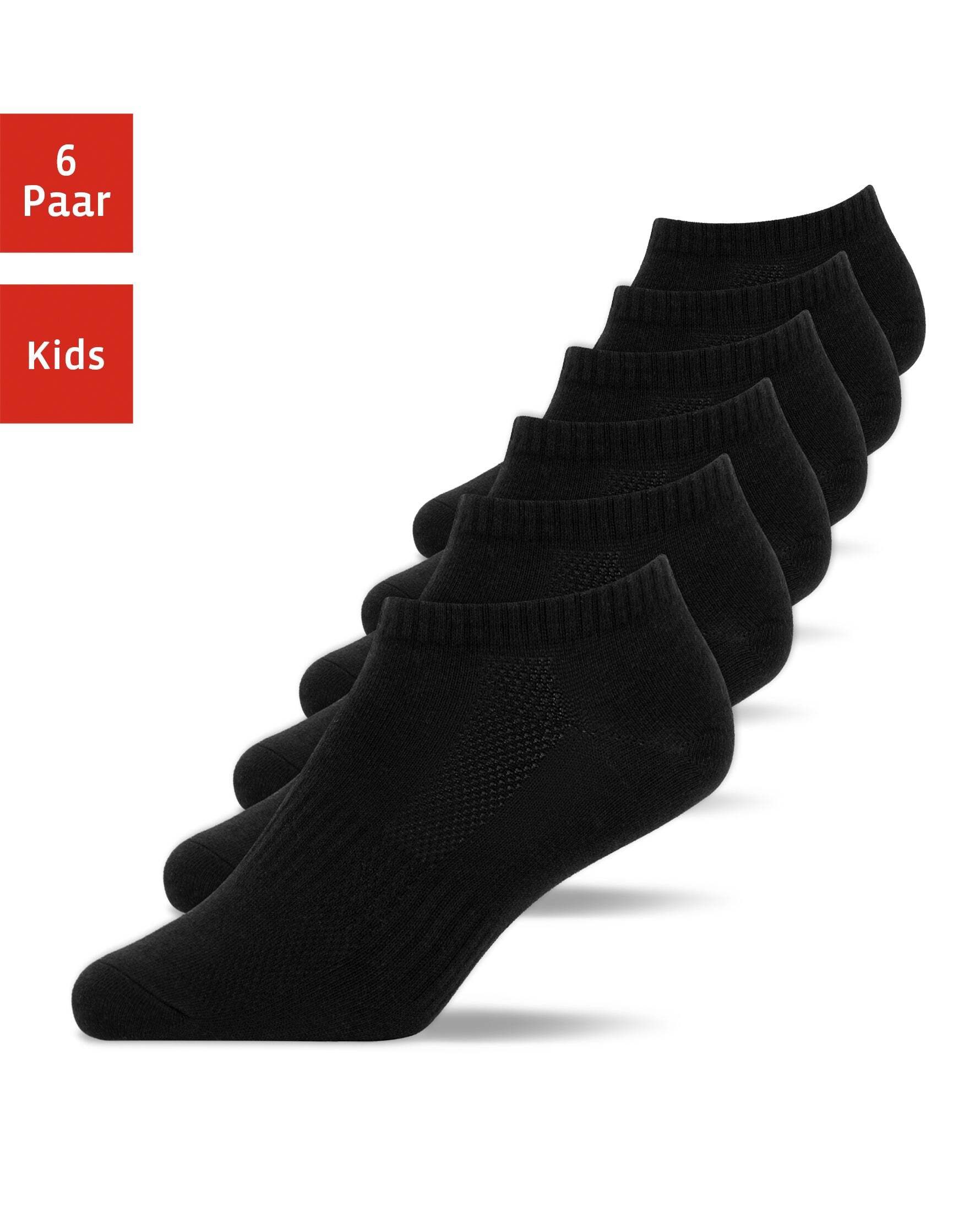 SNOCKS Sneakersocken Kinder Sneaker Socken für Jungen & Mädchen (6-Paar) aus Bio-Baumwolle