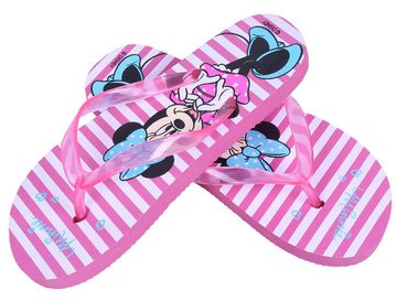 Sarcia.eu Pink-weiße Flip-Flops gestreift Minnie Mouse Disney 32-33 EU Badezehentrenner
