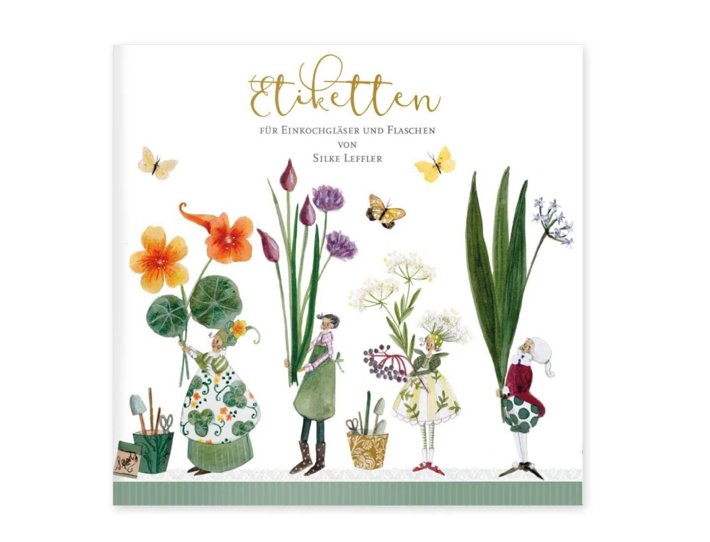 Grätz Verlag Papierserviette Aufkleberbuch Kräutergarten