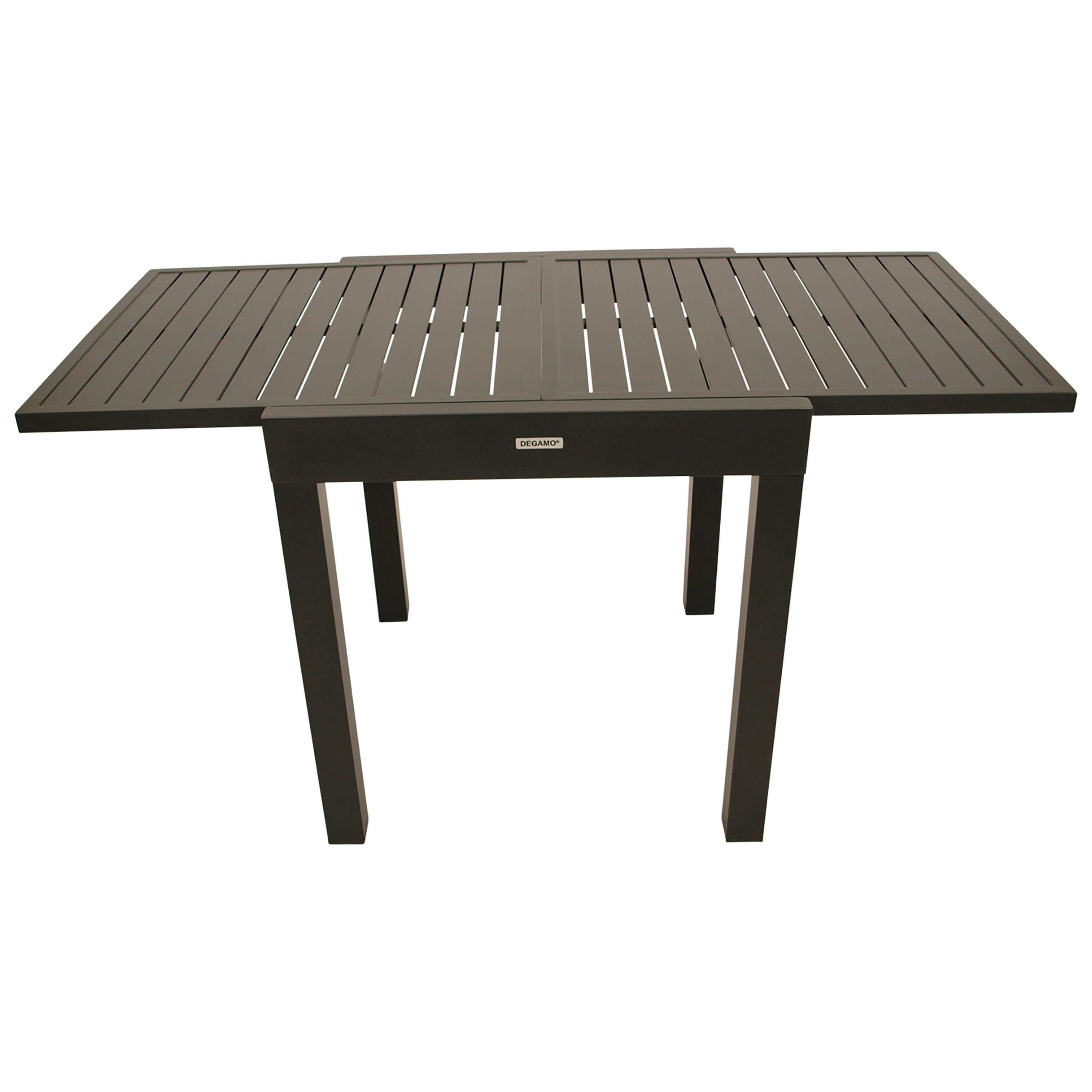 TPFGarden Gartentisch GRIMSBY (Ausziehtisch mit Sandwich-Verlängerung dunkelgrau, Hochwertiges Gestell - Aluminium - Justierbare Füsse), Outdoor Esstisch - Terrassentisch - Maße (BxHxT): 70 x 75 x 70/140 cm