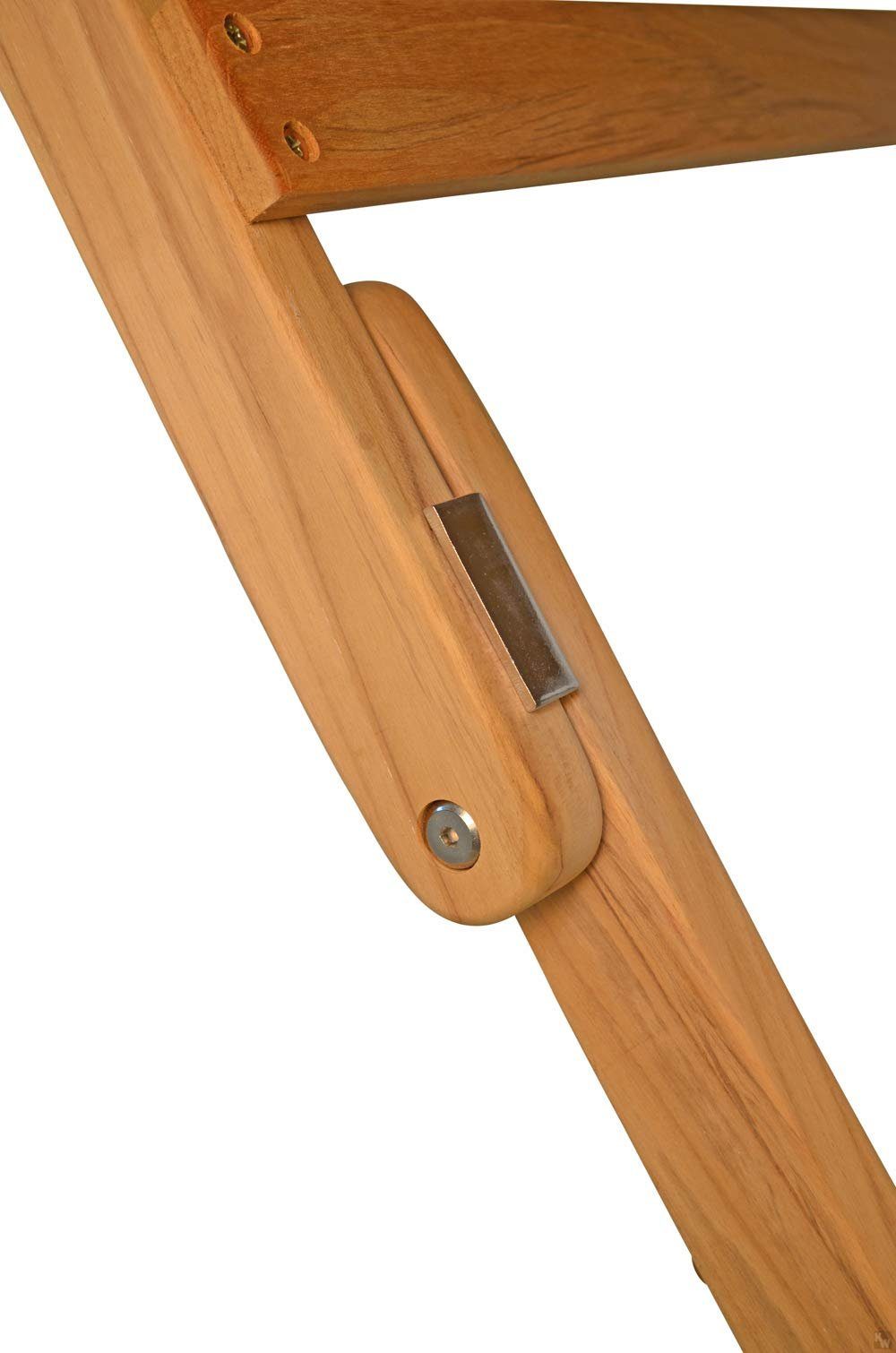 Kai Wiechmann Klapptisch Teak Falttisch 120 x 70 cm als wetterfester Gartentisch aus Teak, klappbarer und unbehandelter Teakholztisch