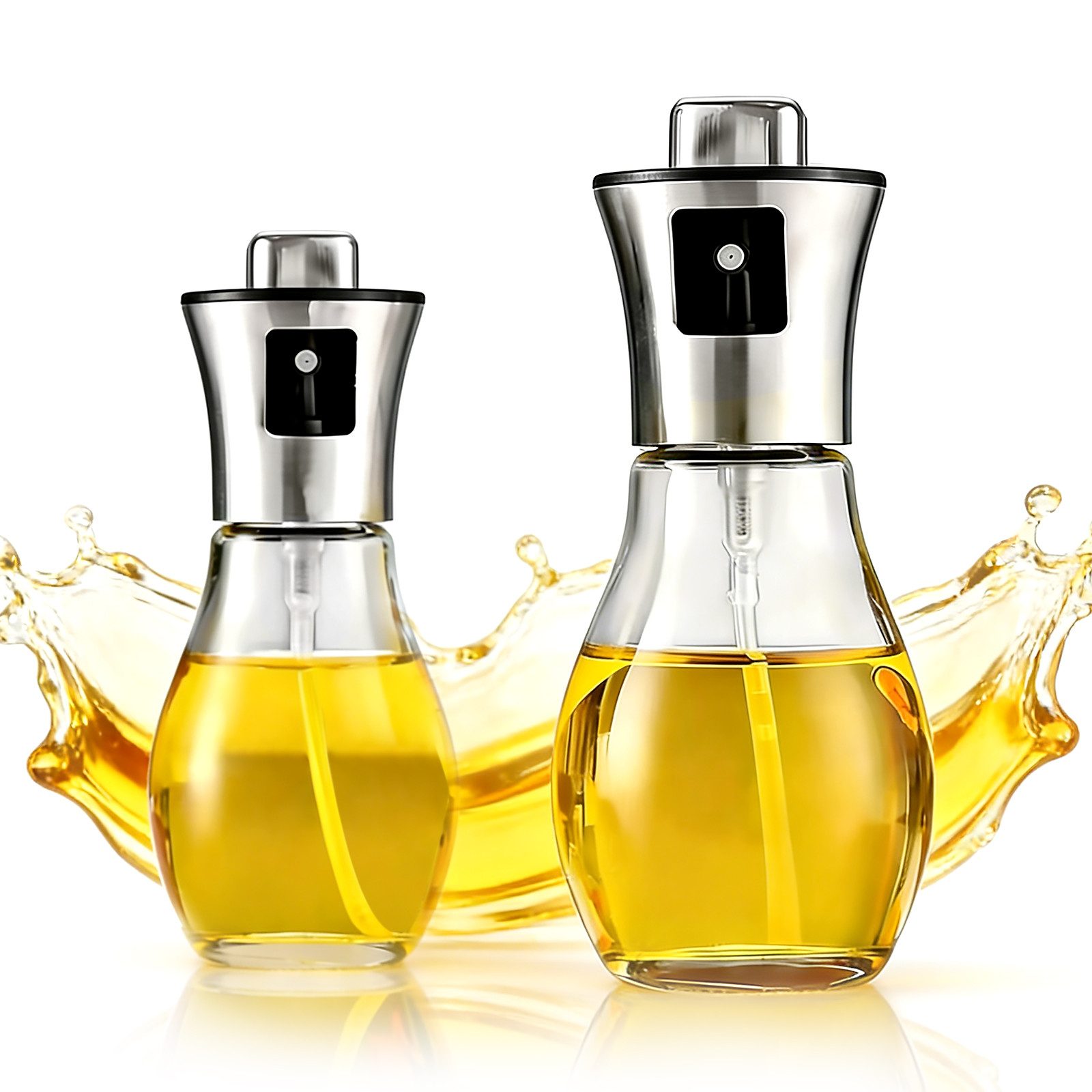 FANNOU Ölspender öl sprühflasche glas 200ml, Ölsprüher für Speiseöl, (2-tlg), Olivenölsprüher für Salat, Grillen, Backen in der Küche