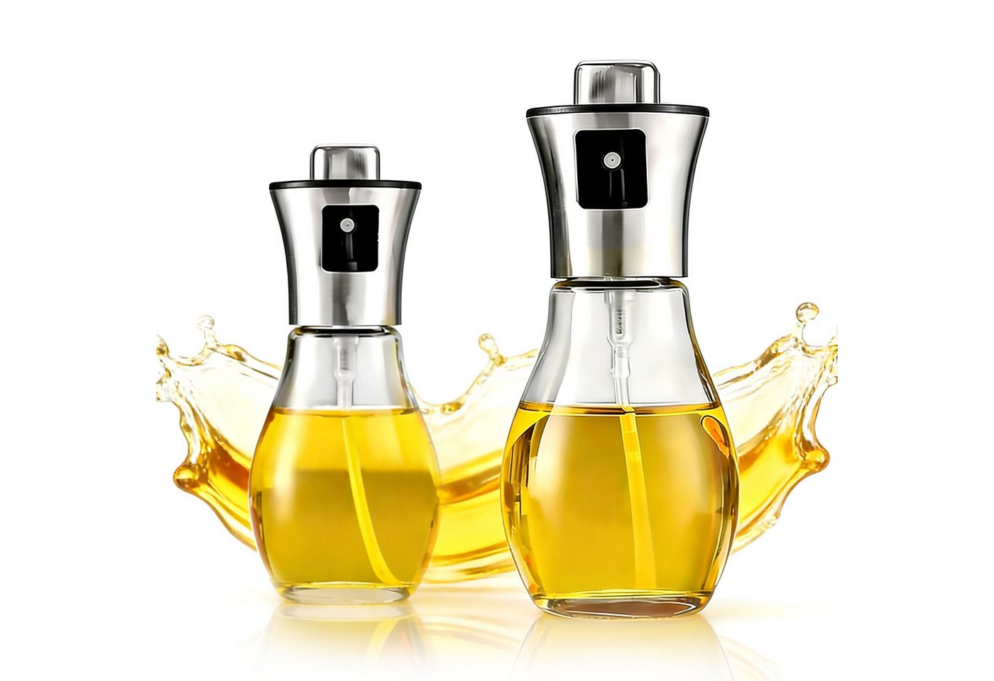 FANNOU Ölspender öl sprühflasche glas 200ml, Ölsprüher für Speiseöl, (2-tlg), Olivenölsprüher für Salat, Grillen, Backen in der Küche
