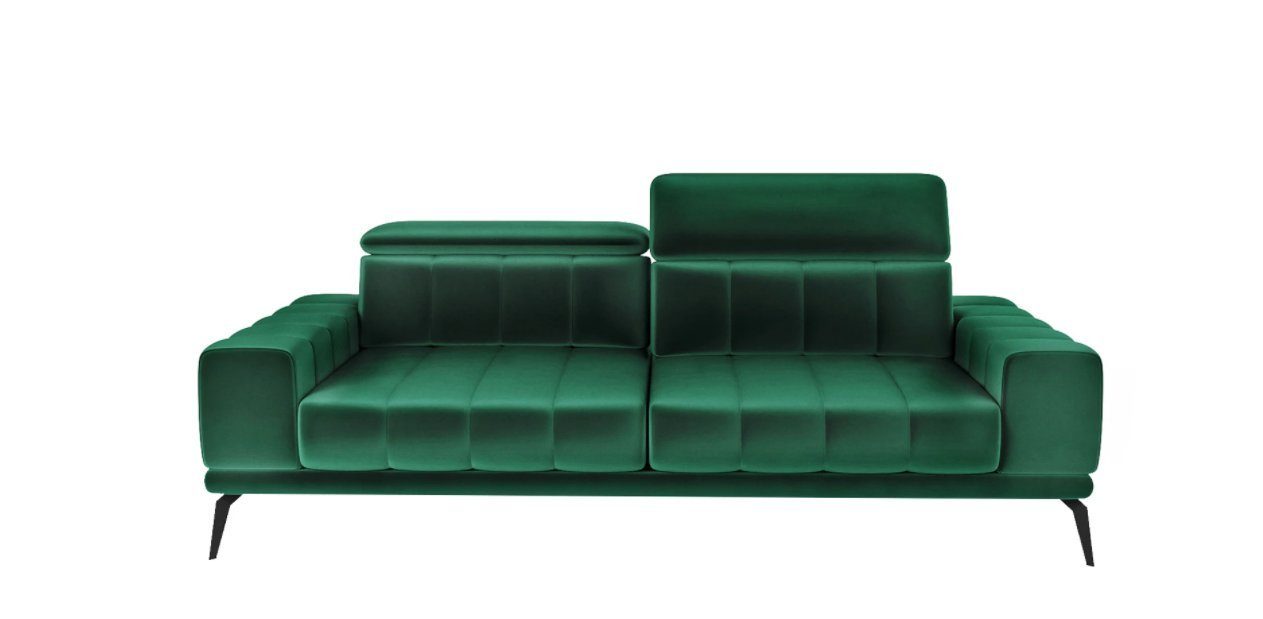 3 Modernes 3-Sitzer Sofa - Metallfüße Siblo Dreisitzer 3-Sitzer Grün - Salvio Sofa