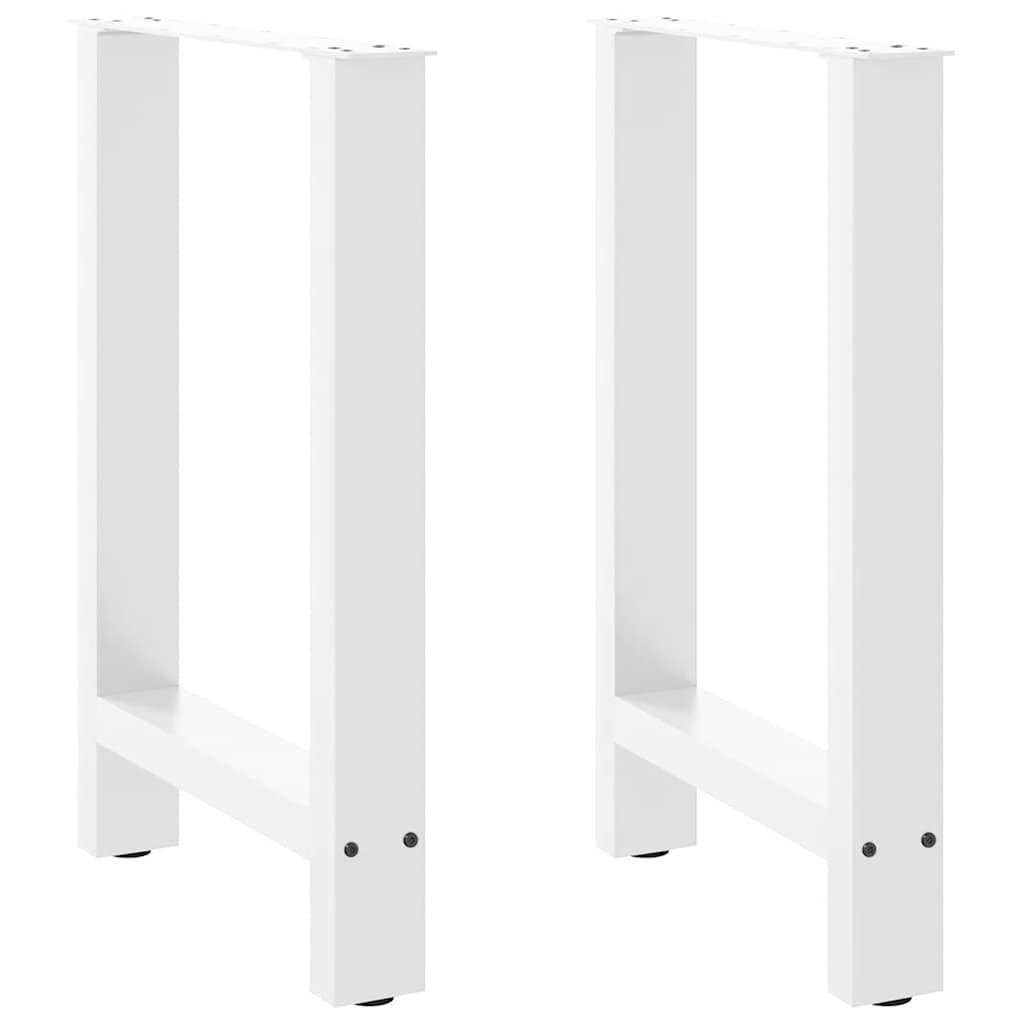 vidaXL Tischbein Esstischbeine Weiß 2 Stk. 50x(72-73) cm Stahl