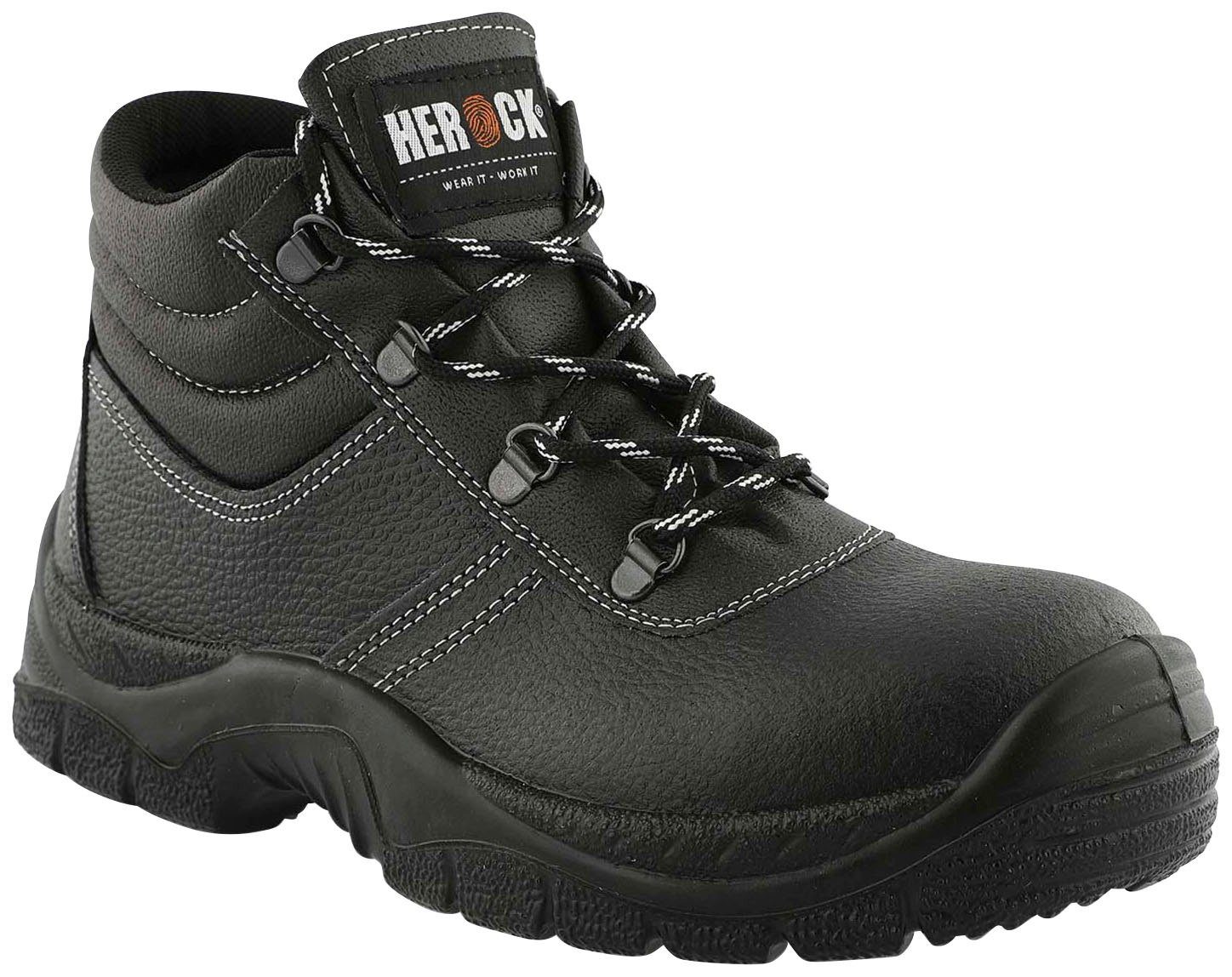 Herock Roma High Steel S3 Schuhe Sicherheitsschuh echtes Leder,  durchtrittschutz, rutschhemmend, weit | Sicherheitsschuhe
