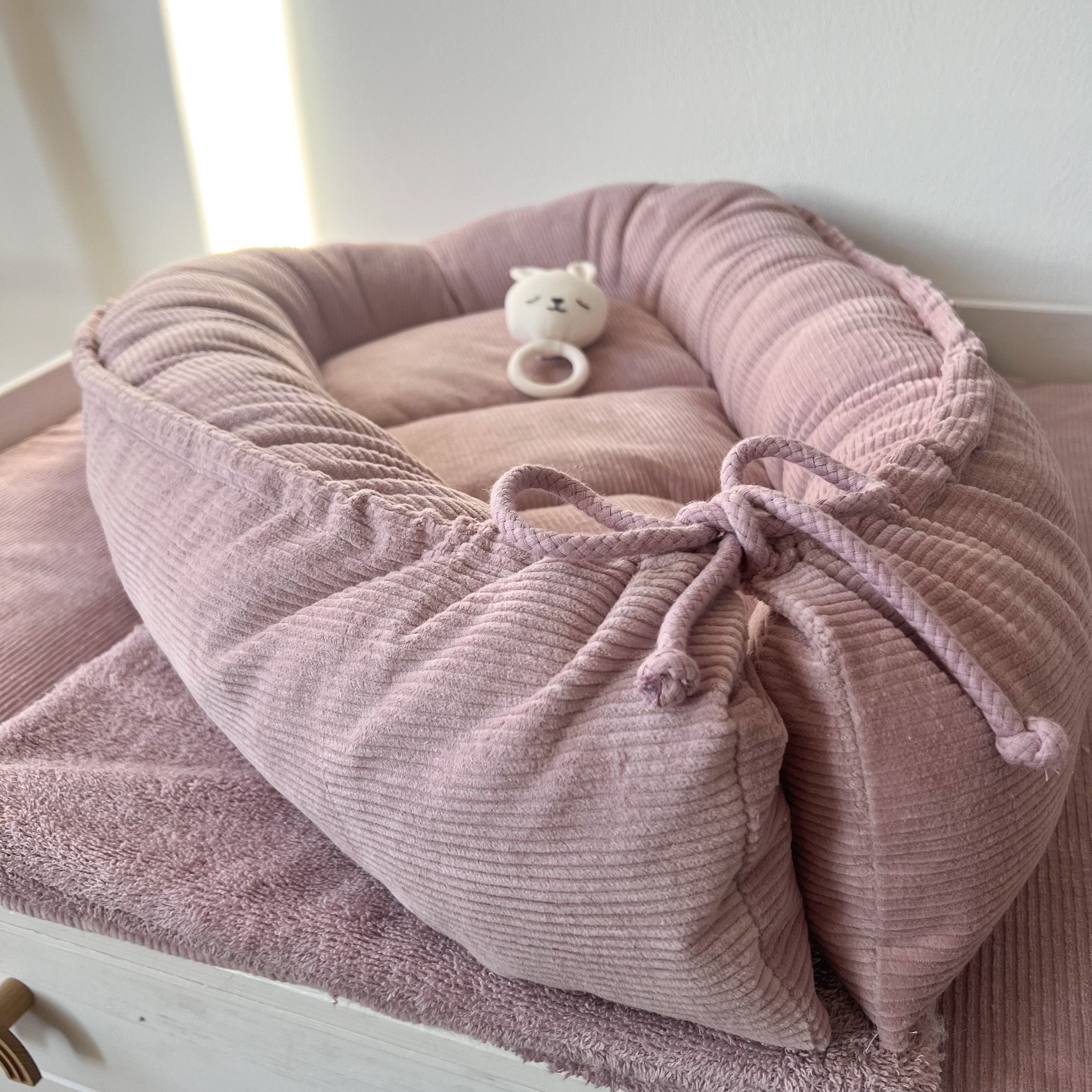LittleANTunique Bettnestchen Cord rosa