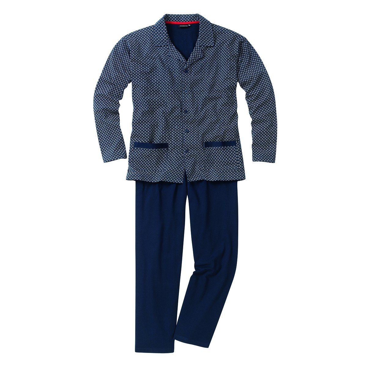 Pyjama Götzburg Pyjama Alan navy gemustert Übergröße