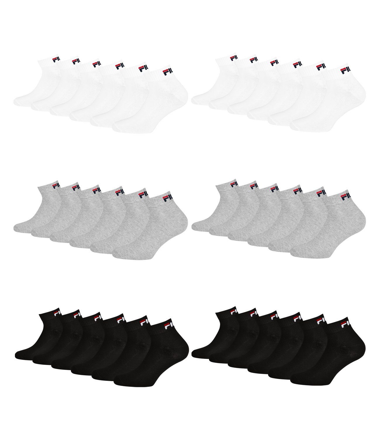 Fila Sportsocken Quarter Socken (18-Paar) mit weichem Rippbündchen 700 classic