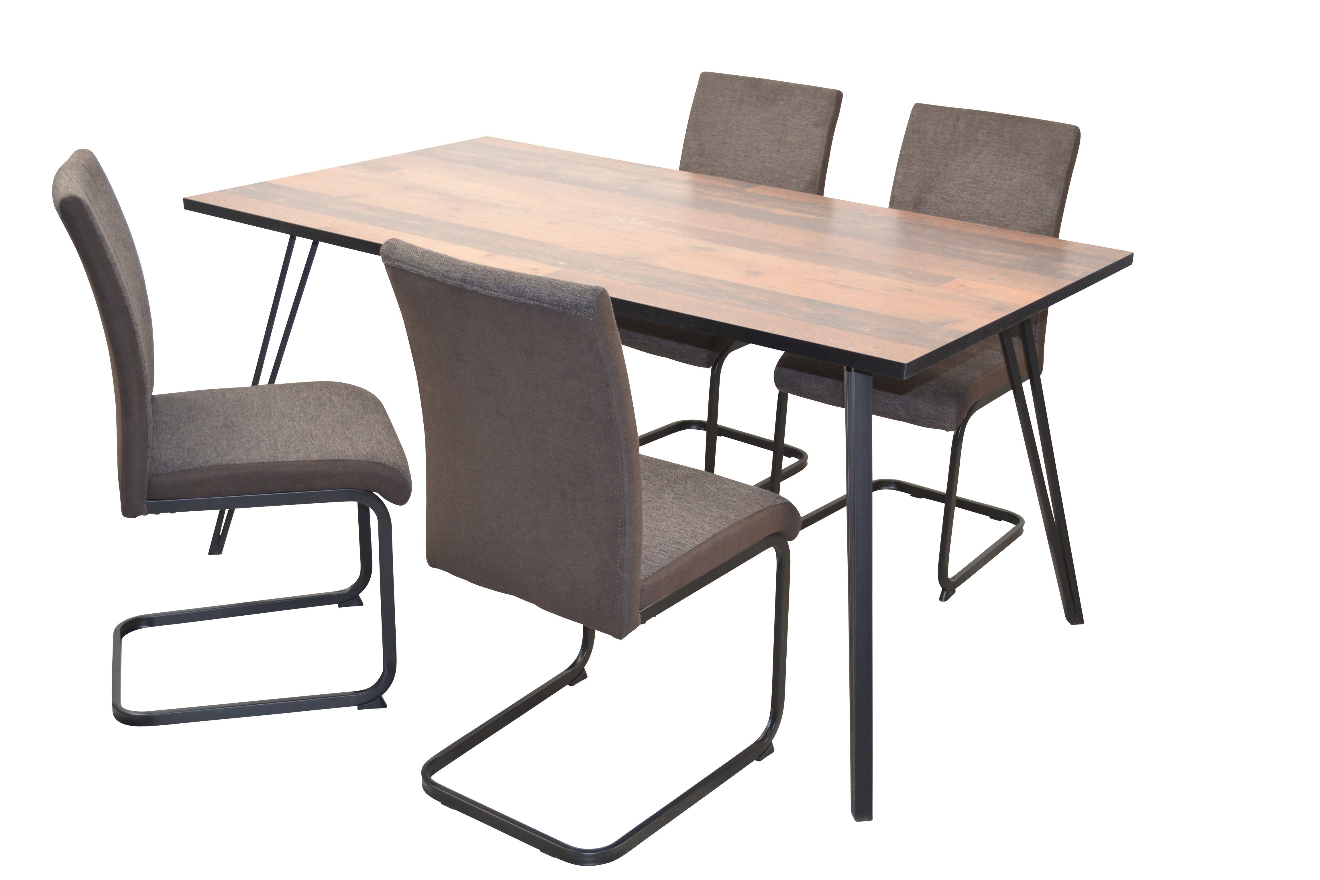 Stühle moebel-direkt-online Essgruppe Napoli, (Spar-Set, braun Set) 5tlg.
