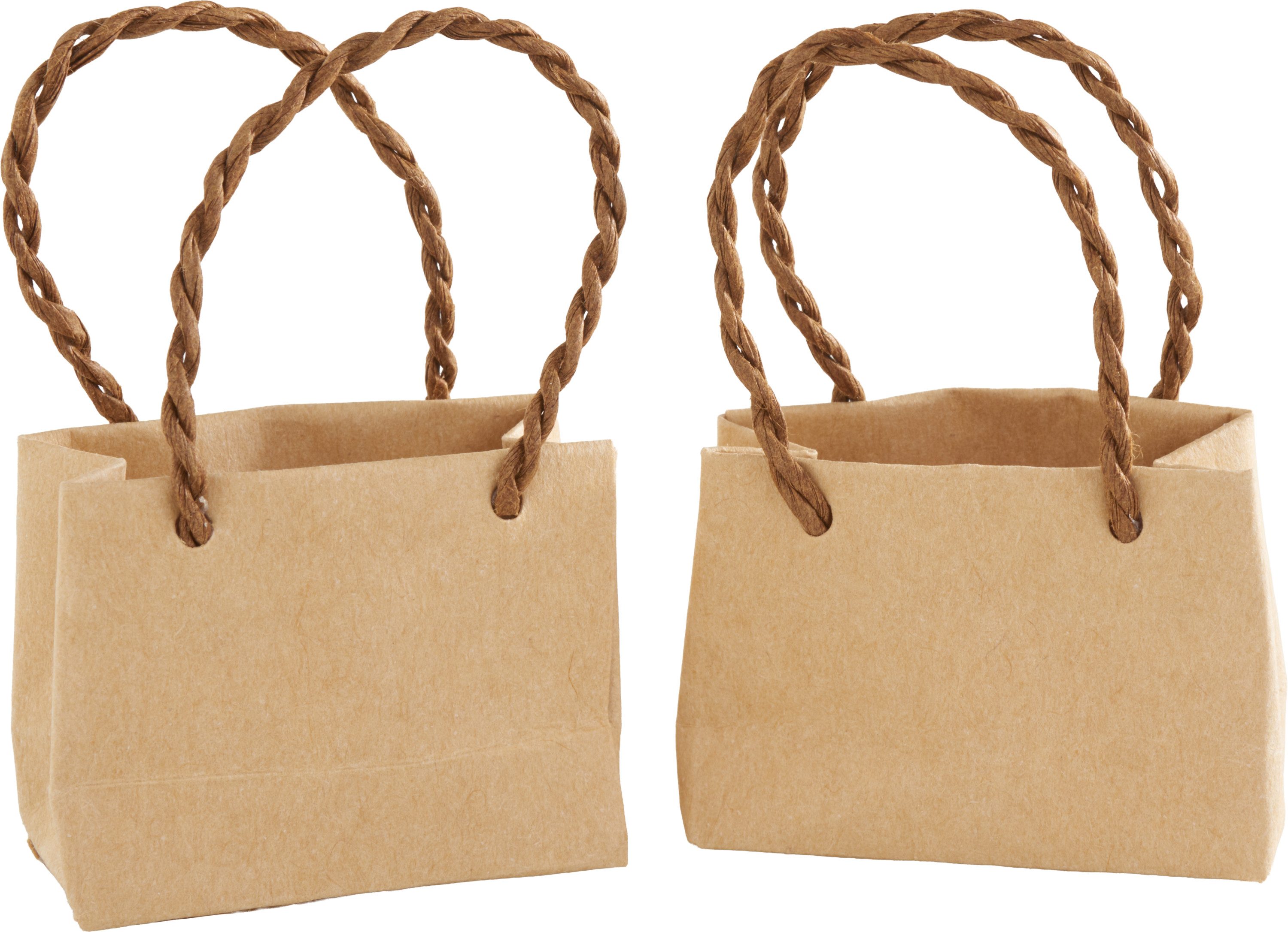 HobbyFun Dekofigur Miniatur Papiertasche, 2 Stück