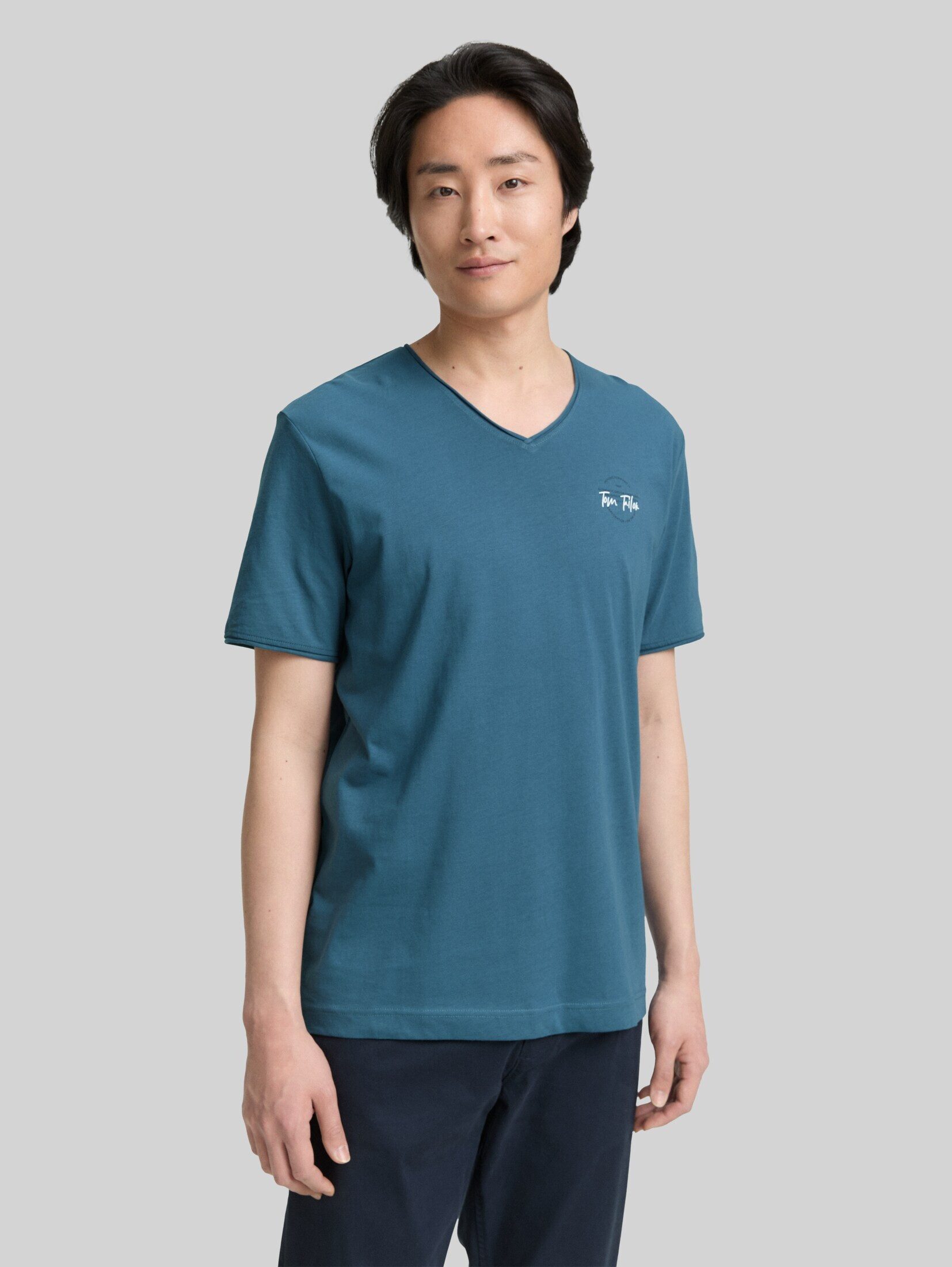 TOM TAILOR T-Shirt T-Shirt T-Shirt mit V-Ausschnitt