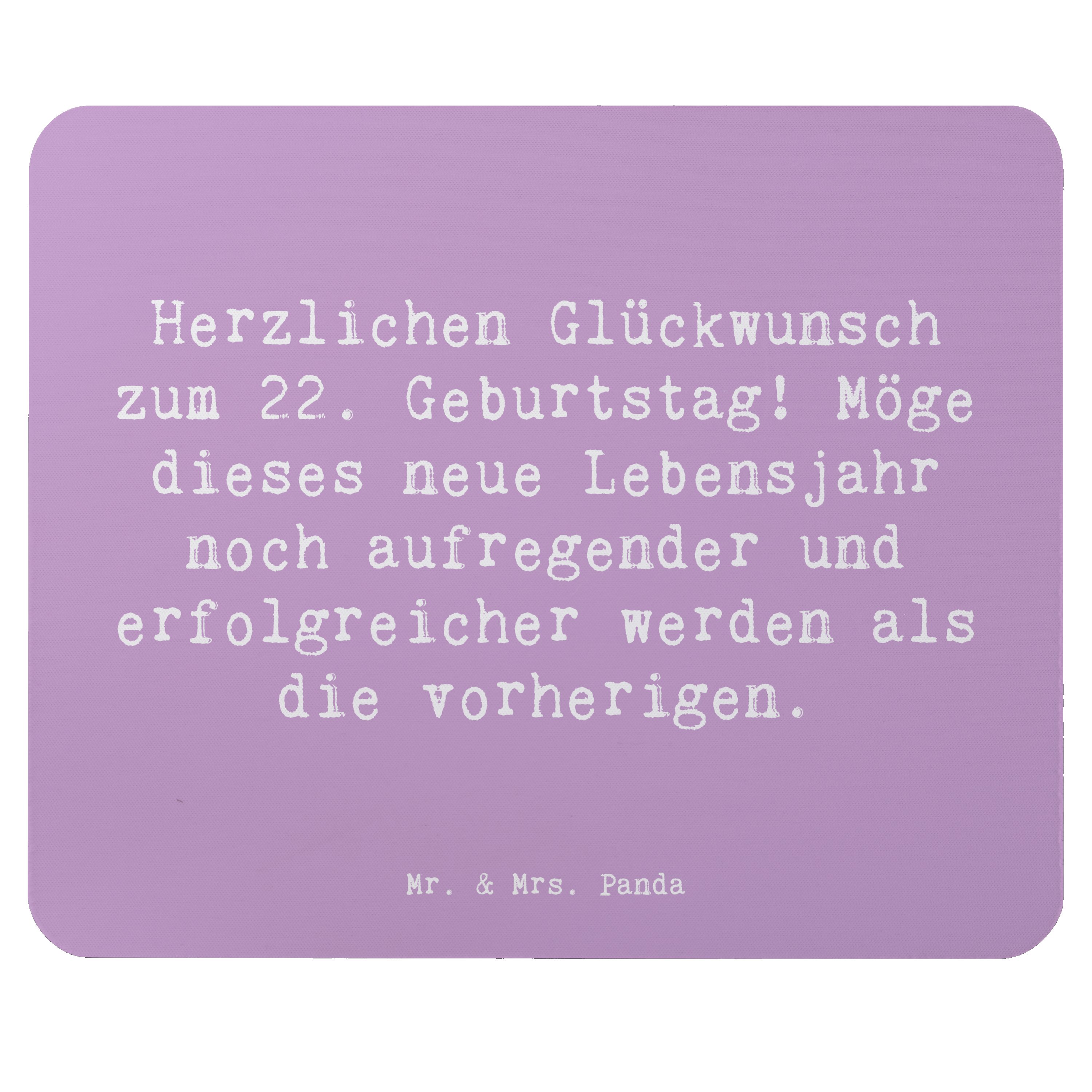 Mauspad Spruch 22. Geburtstag - Lavendeltraum - Geschenk, erfolgreicher, Gebu