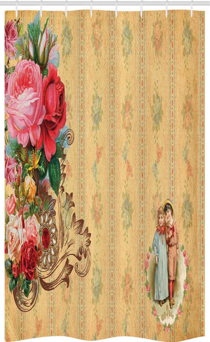 Abakuhaus Duschvorhang »Badezimmer Deko Set aus Stoff mit Haken« Breite 120 cm, Höhe 180 cm, Vintage Romantisches Land Roses
