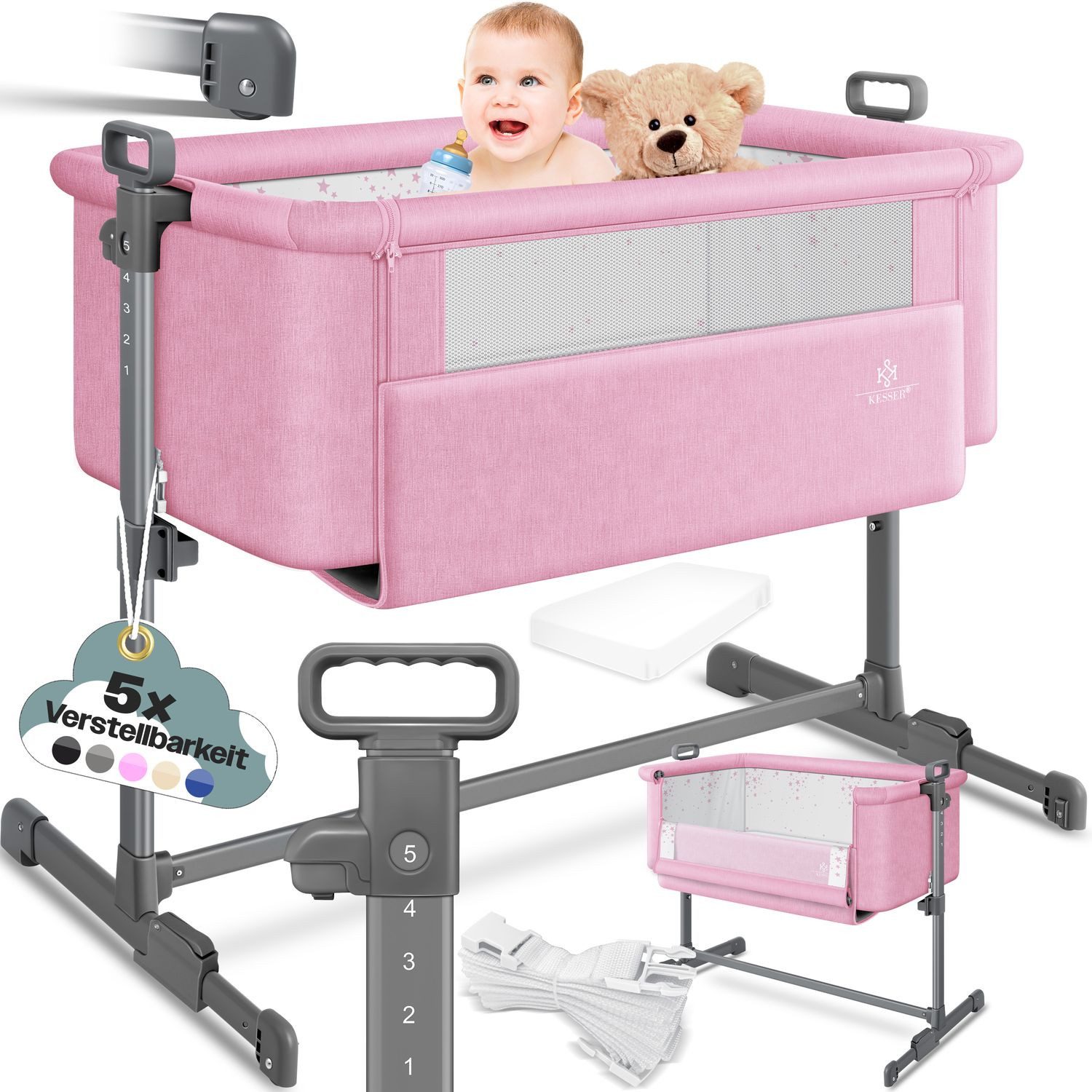 KESSER Kinderbett, Zustellbett Hubi 3in1 Baby günstig online kaufen