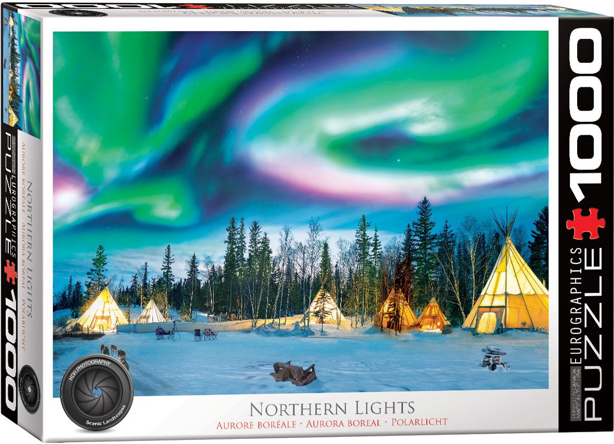 Puzzle 1000 Teile Puzzle - Puzzle - Nordlichter in Yellowknife, Puzzleteile