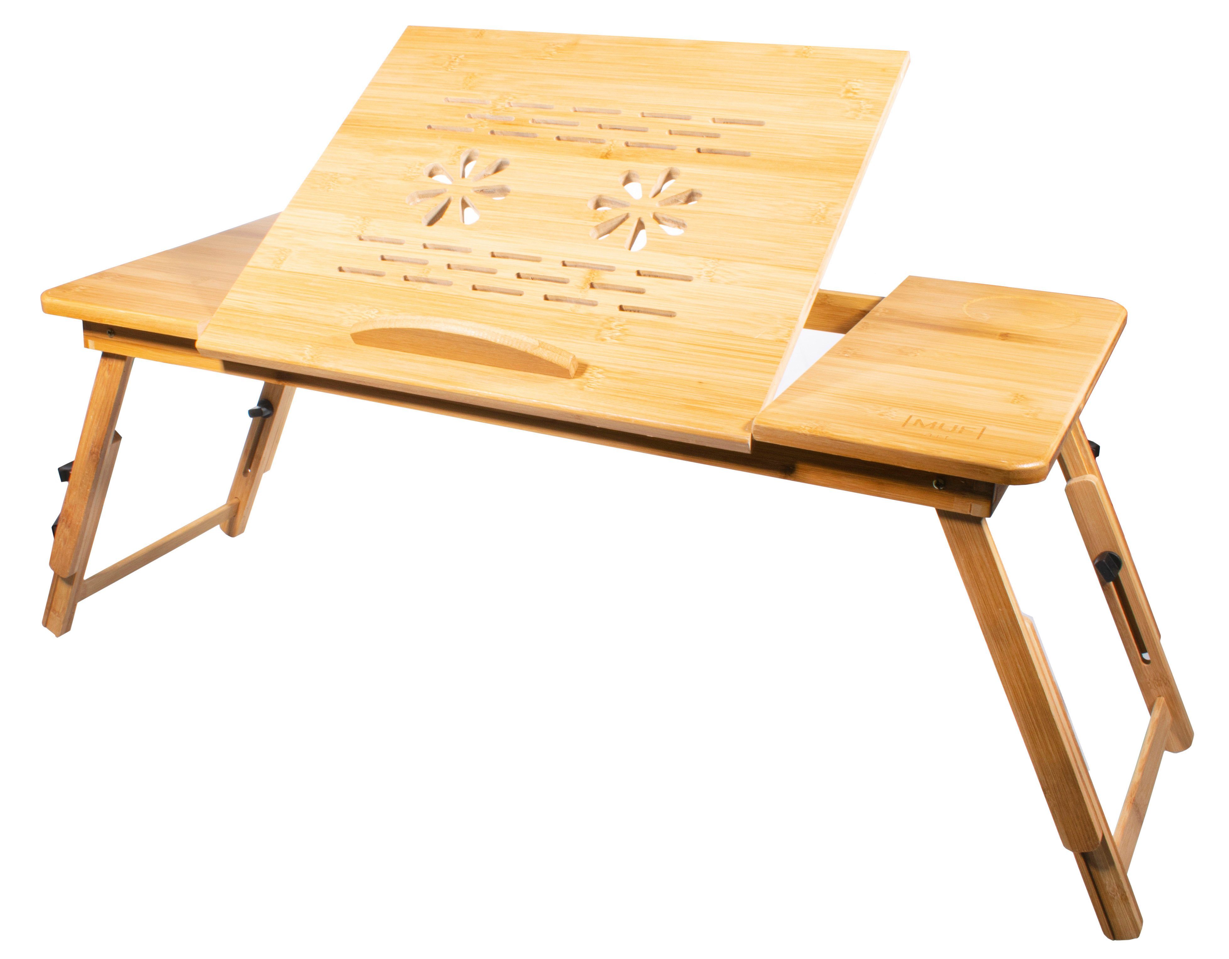 Home Collective Laptoptisch Bambus Laptoptisch, Notebooktisch klappbar, höhenverstellbar, XL, Multifunktional, Betttisch für Lesen oder Frühstück, Zeichentisch