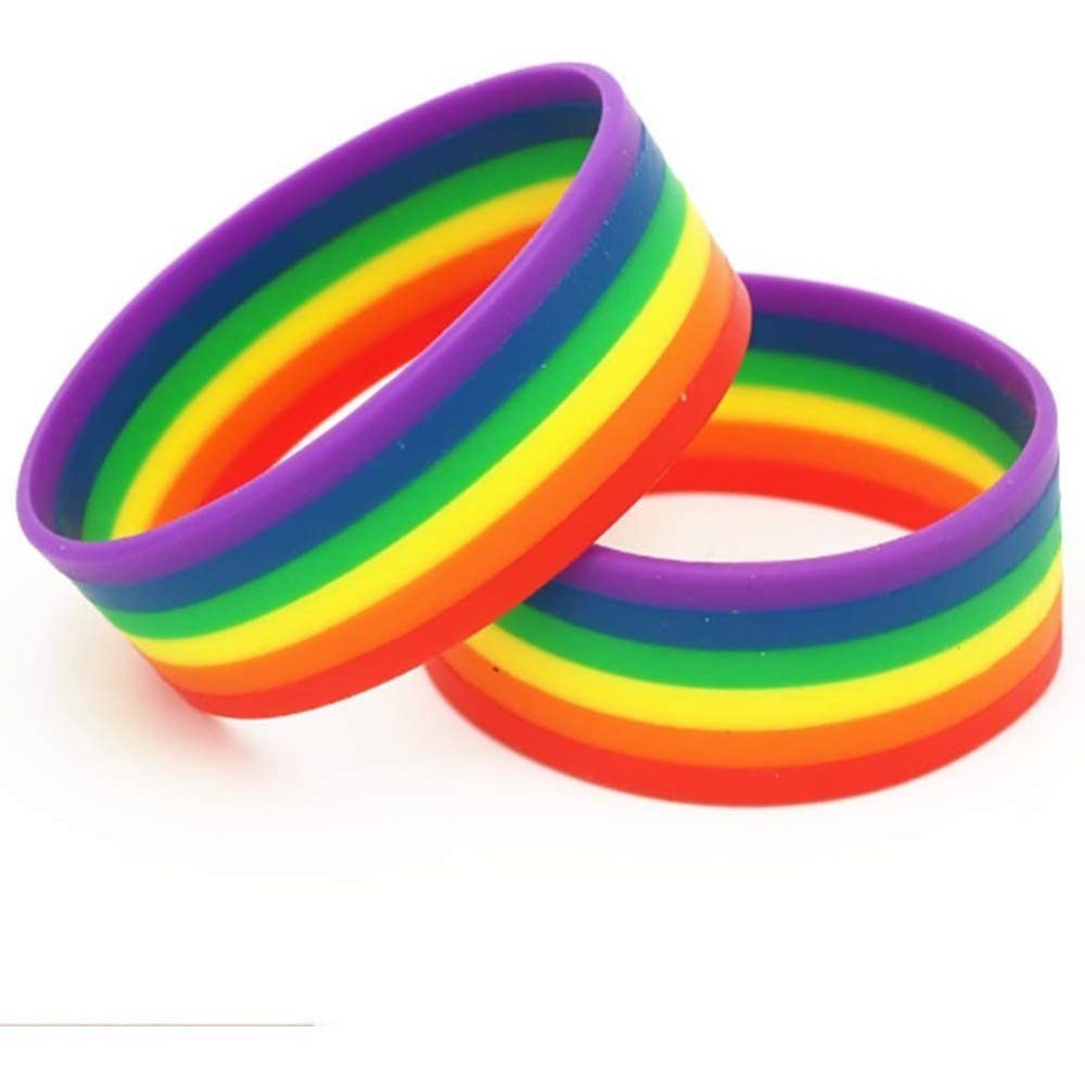 Im Trend Jormftte Wickelarmband Regenbogen Armbänder aus Gummi,Armband (2-tlg)