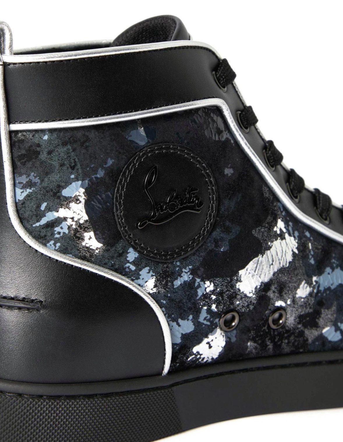 CHRISTIAN LOUBOUTIN Louis Flat High Camouflage High Top Schuhe 41,5 Sneaker Exklusives „Space Effect“ Camouflage-Design