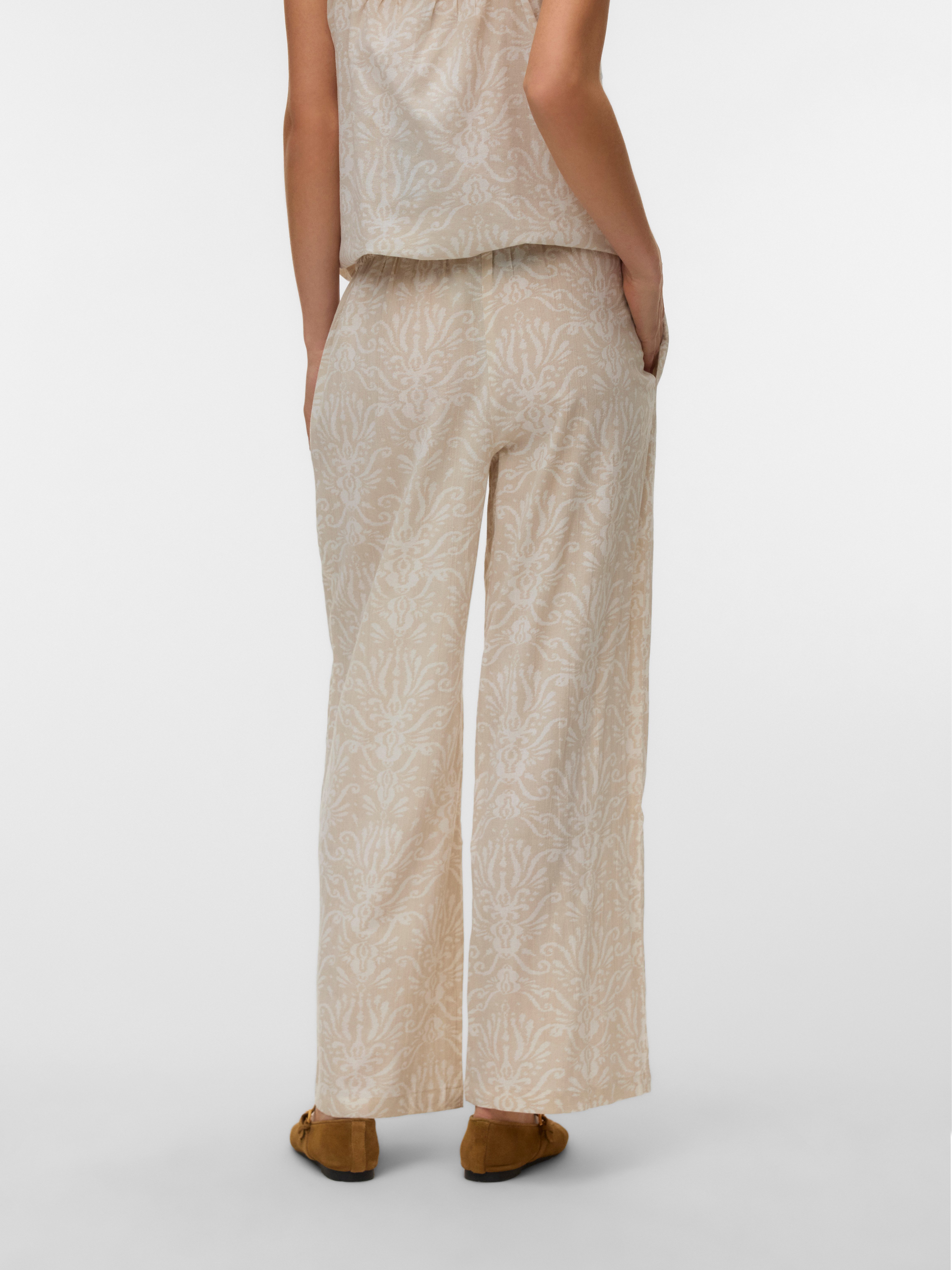 Vero Moda Schlupfhose VMDICTHE NW WIDE TIE PANT WVN GA Baumwolle, oversize