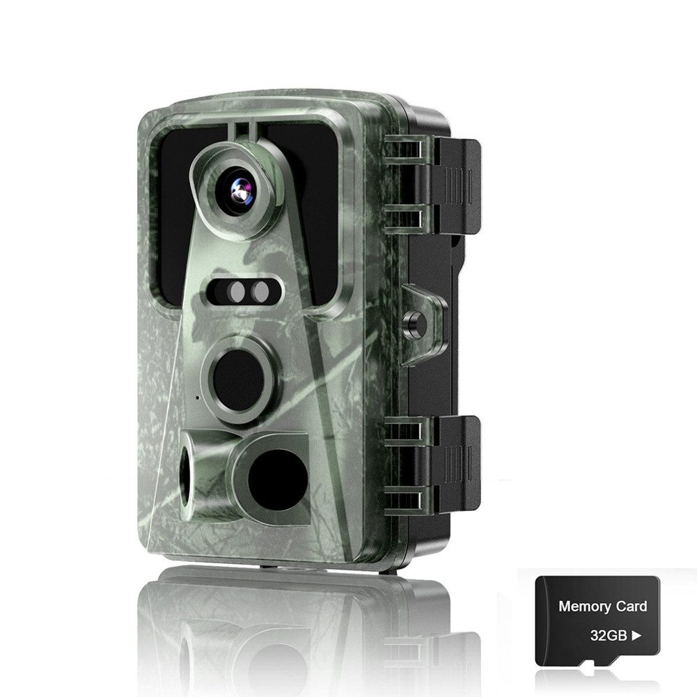 HT Wildkamera 16MP 1080P IP66 wasserdichte Infrarot (AuBenbereich, mit Bewegungsmelder und Nachtsicht)