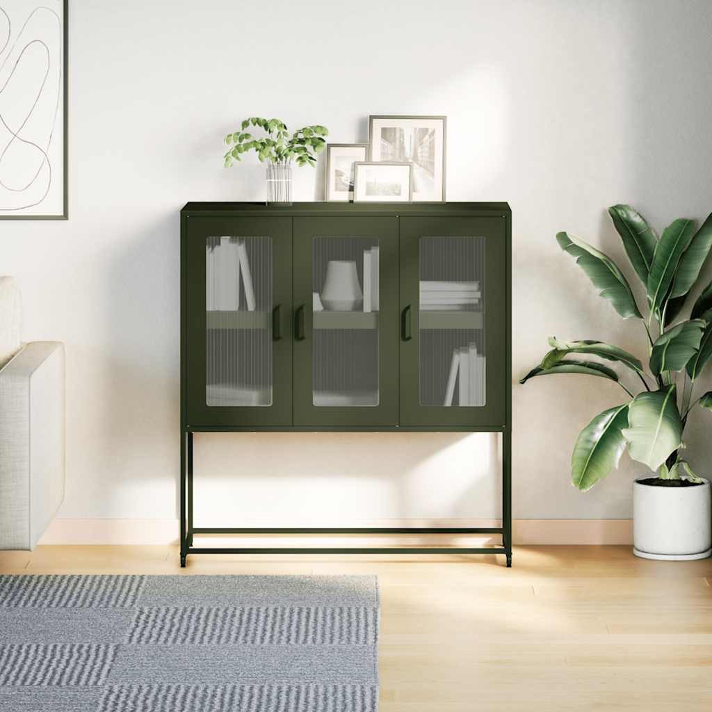 vidaXL Sideboard Sideboard Olivgrün 100,5x39x107 cm günstig online kaufen