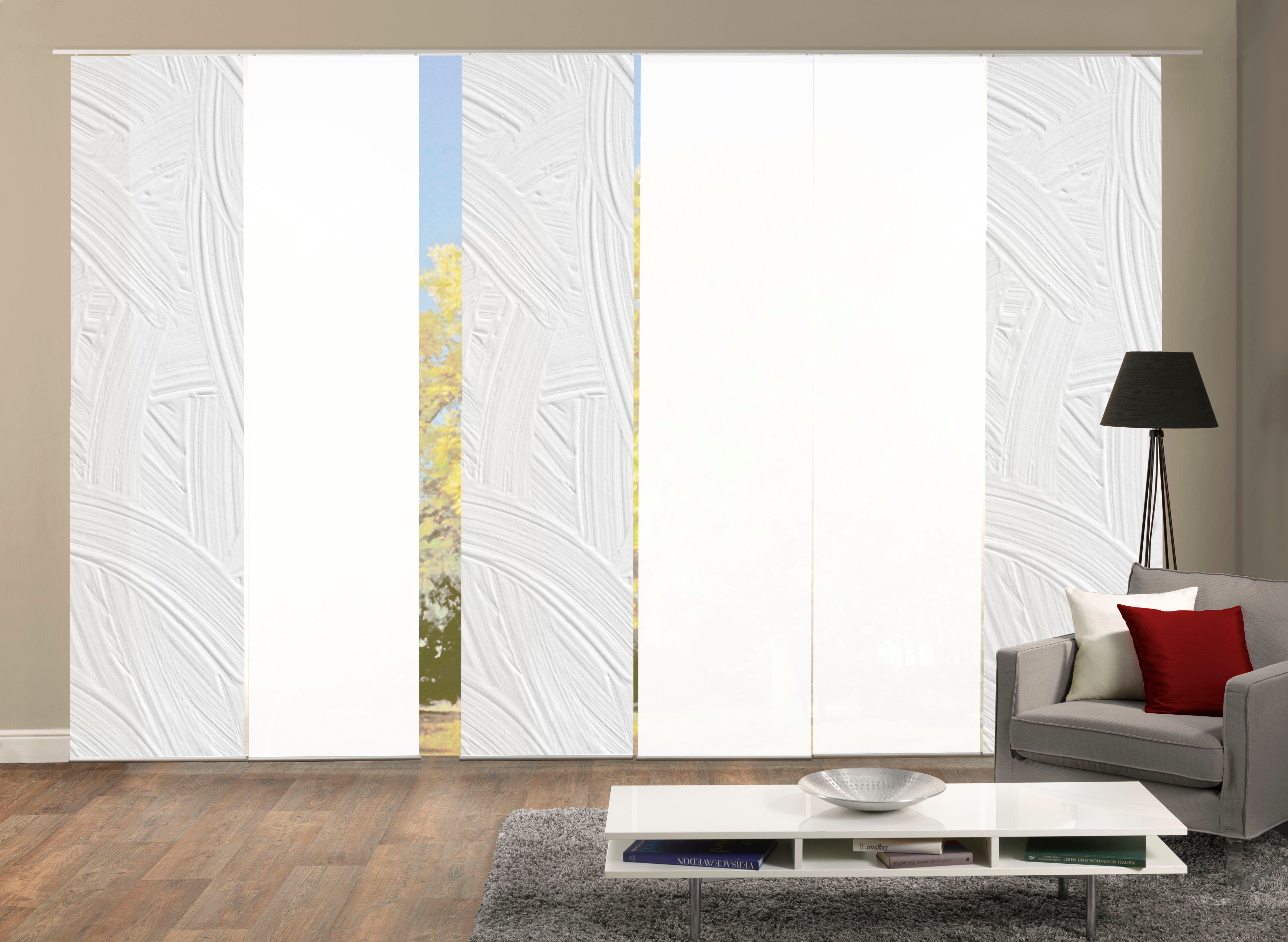 HOME WOHNIDEEN Schiebegardine TALIA 6er SET (6 St), Paneelwagen, blickdicht, Schiebevorhang Digidruck 6er Set TALIA
