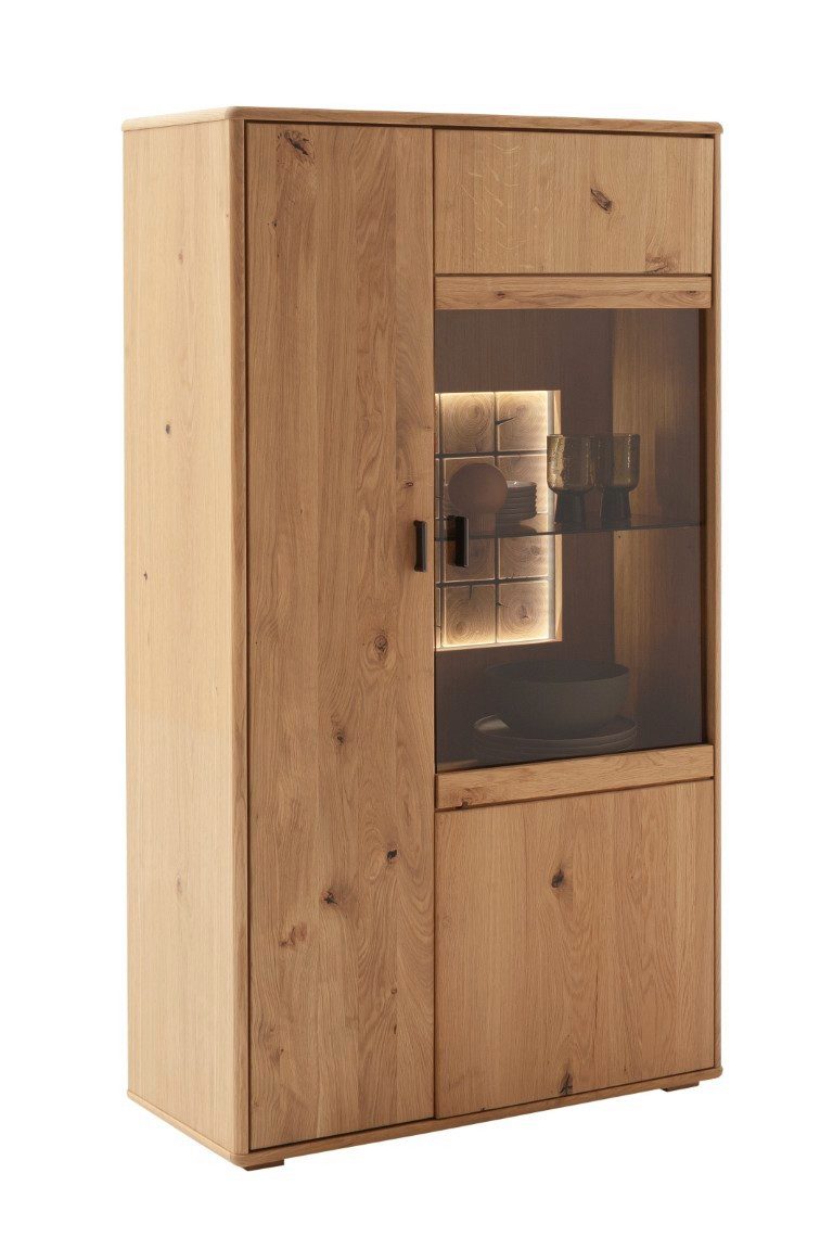 MCA furniture Vitrine Highboard Freeport 1, Ast-/ Balkeneiche, ohne Beleuchtung
