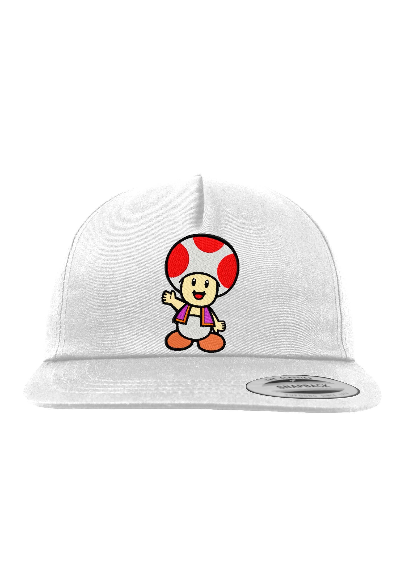 Cap Logo modischer Baseball Toad Snapback Cap Weiß mit Stickerei Designz Youth Unisex