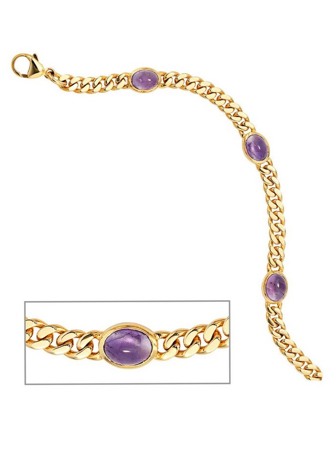 JOBO Goldarmband Armband mit Amethyst, 5... JOBO Goldarmband Armband mit Amethyst, 5...