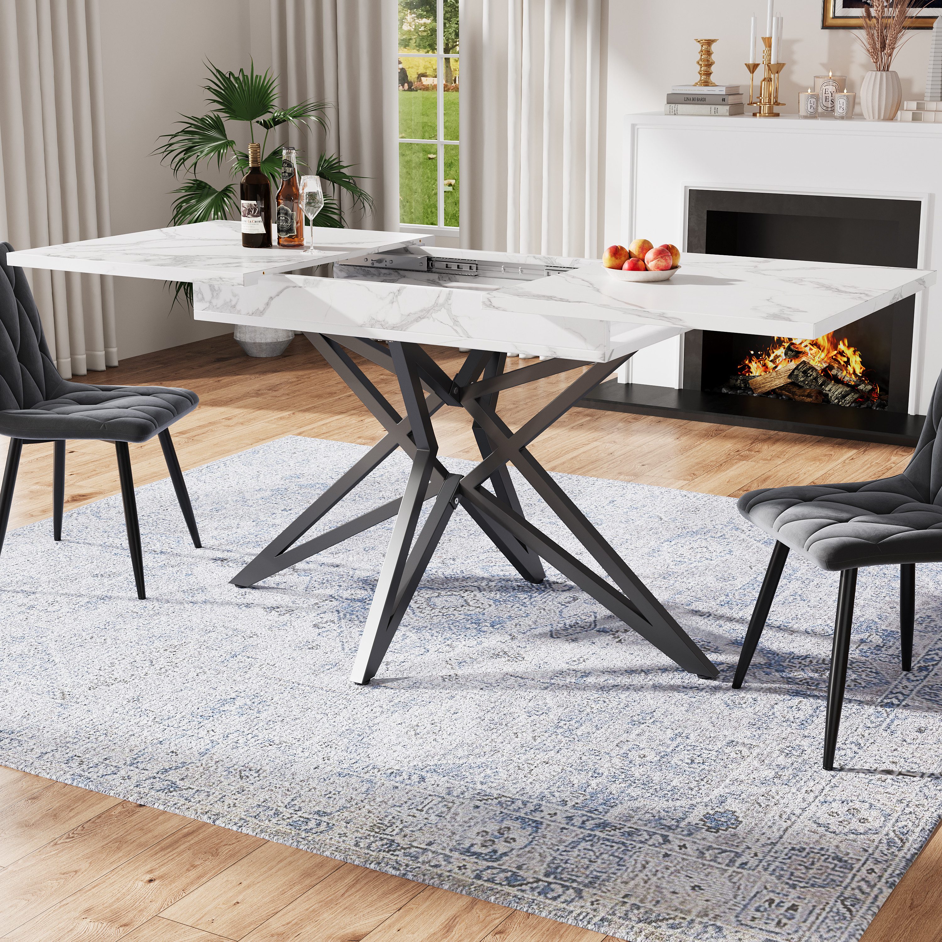 Flieks Esstisch ausziehbarer Tisch (Metallbeine mit günstig online kaufen